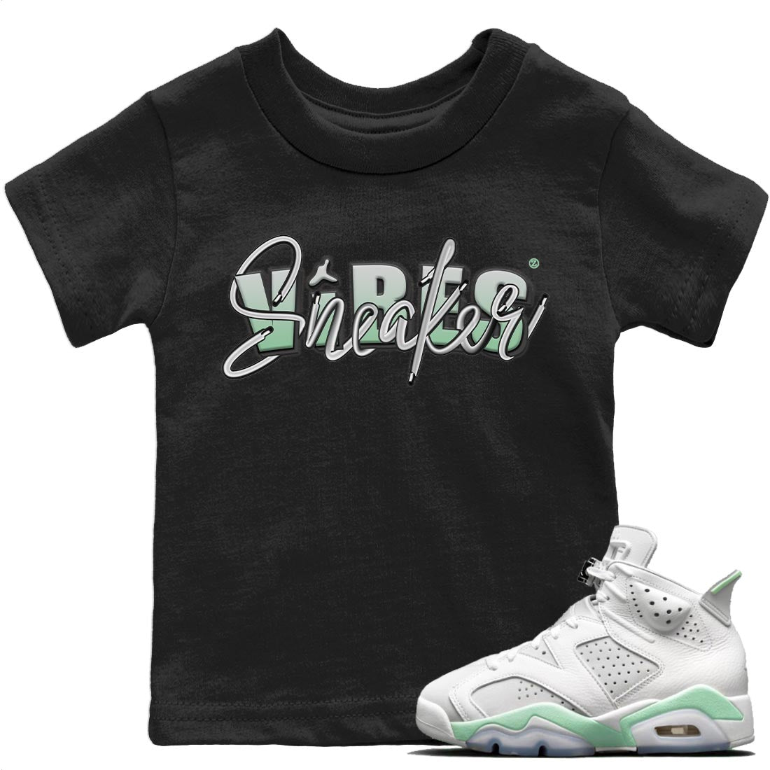 Jordan 6 Mint Foam Sneaker Matching T-Shirt Sneaker Vibes Sneaker Tees Jordan 6 Mint Foam Sneaker Release Tees Kids Shirts
