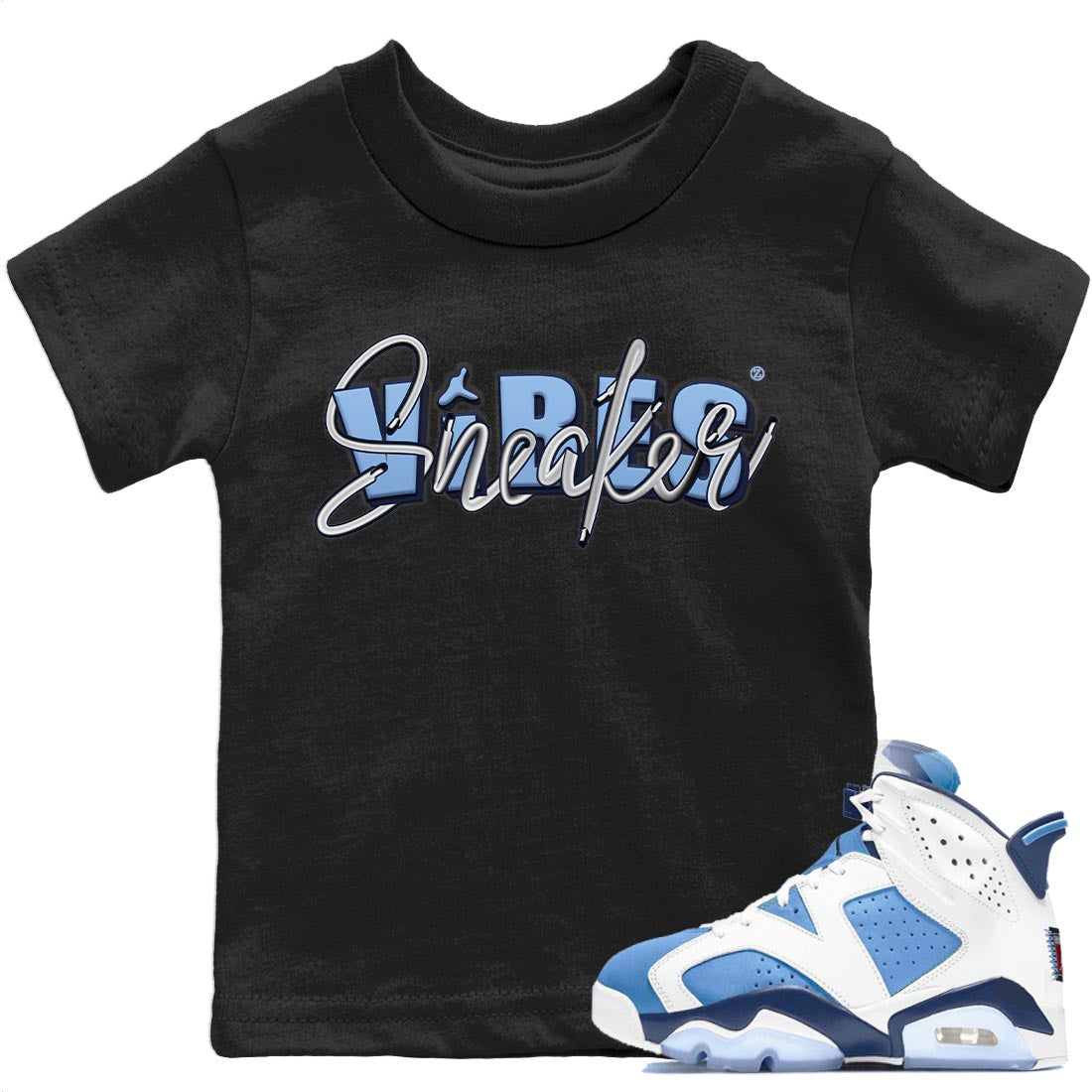 Jordan 6 UNC Shirt To Match Jordans Sneaker Vibes Sneaker Tees Jordan 6 UNC Drip Gear Zone Sneaker Matching Clothing Kids Shirts