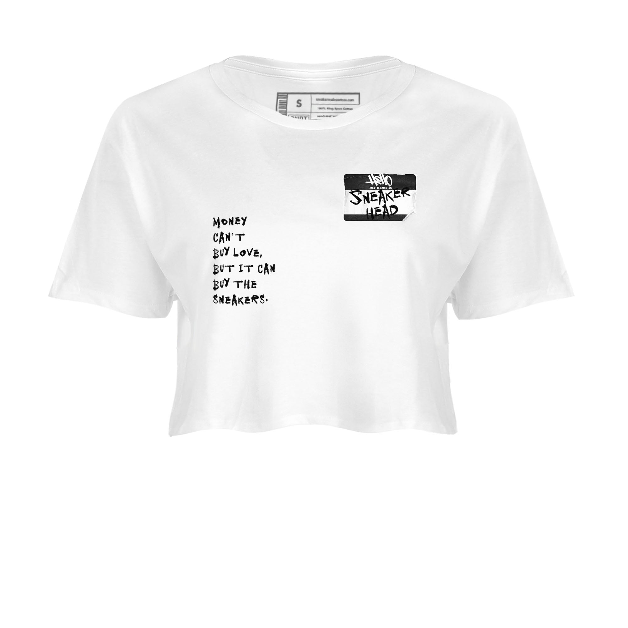 Air Jordan 1 High OG Black White shirt to match jordans streetwear brand Sneakerhead Badge sneaker tees Air Jordan 1 Black White Drip Gear Zone White 2 crop length shirt