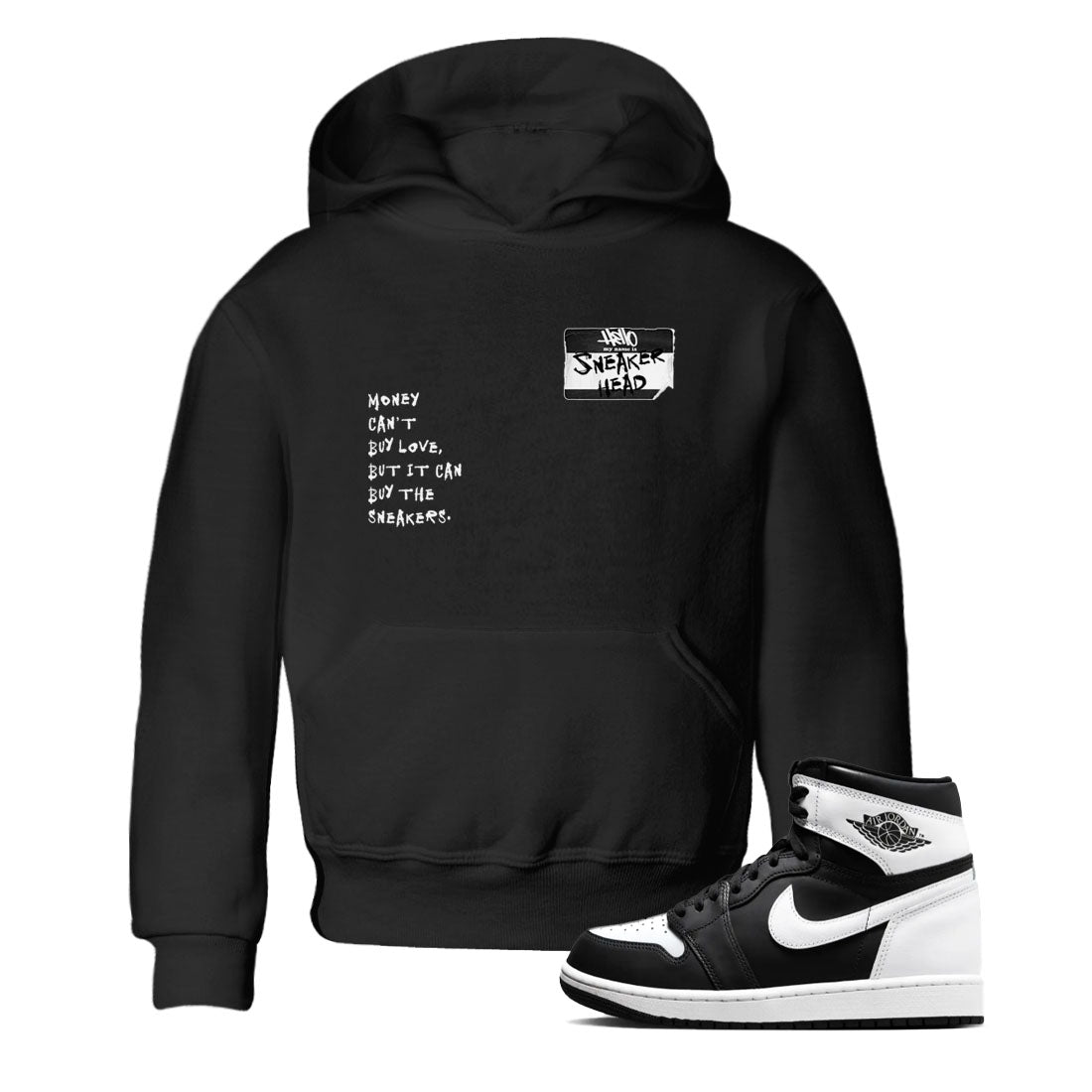 Air Jordan 1 High OG Black White shirt to match jordans streetwear brand Sneakerhead Badge sneaker tees Air Jordan 1 Black White Drip Gear Zone baby toddler Black 1 cotton Shirt