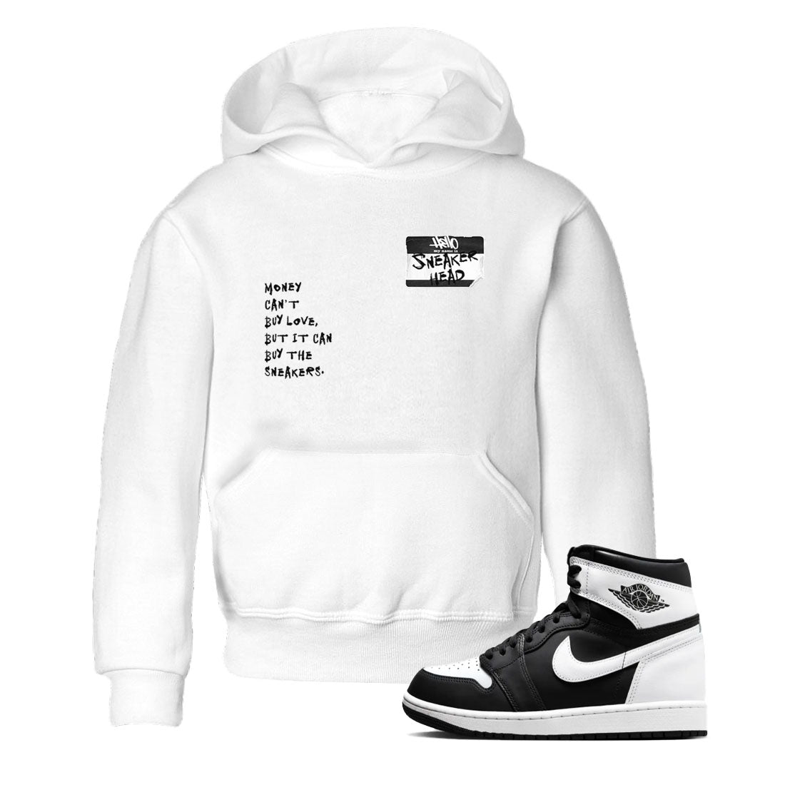 Air Jordan 1 High OG Black White shirt to match jordans streetwear brand Sneakerhead Badge sneaker tees Air Jordan 1 Black White Drip Gear Zone baby toddler White 1 cotton Shirt