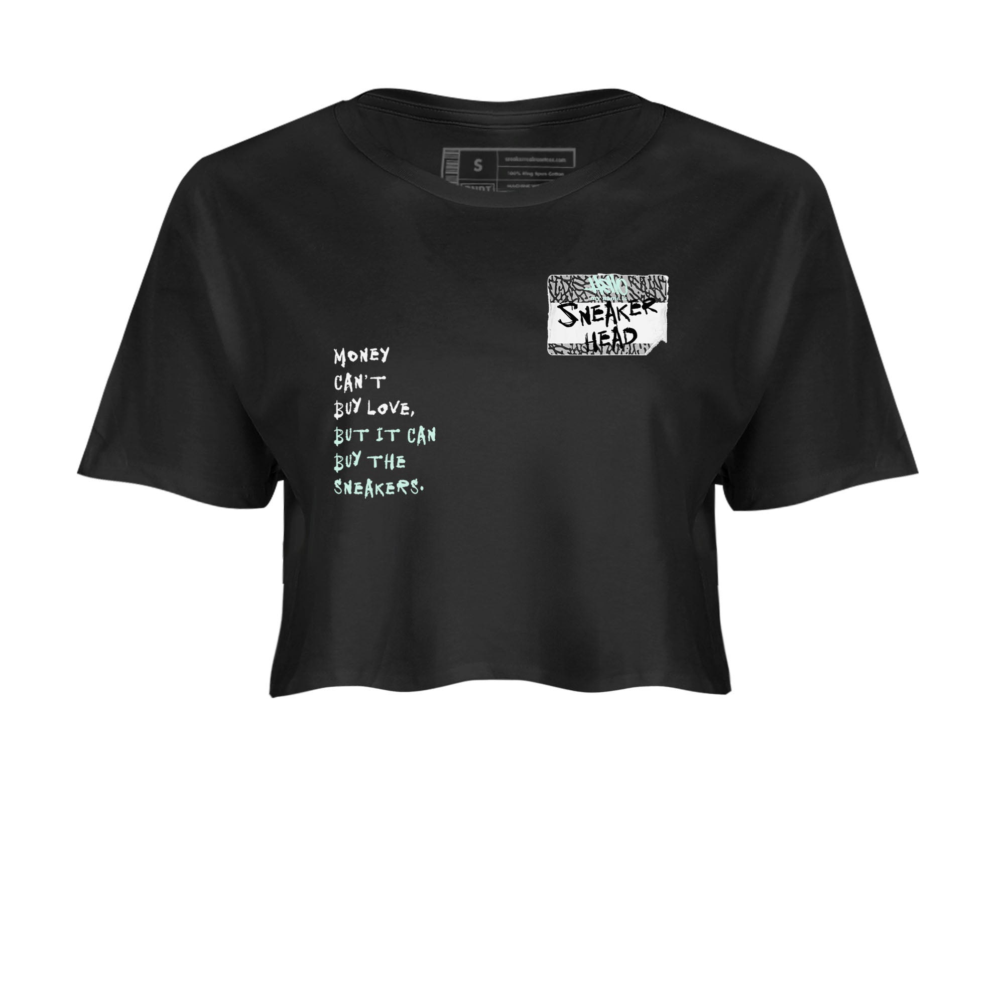 3s Green Glow shirt to match jordans Sneakerhead Badge sneaker tees Air Jordan 3 Green Glow Drip Gear Zone Black 2 crop length shirt