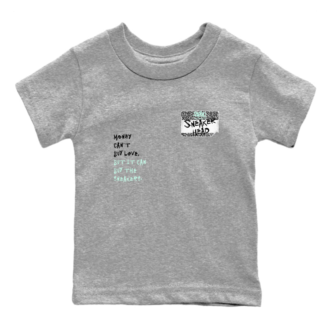 3s Green Glow shirt to match jordans Sneakerhead Badge sneaker tees Air Jordan 3 Green Glow Drip Gear Zone baby toddler Heather Grey 2 cotton Shirt