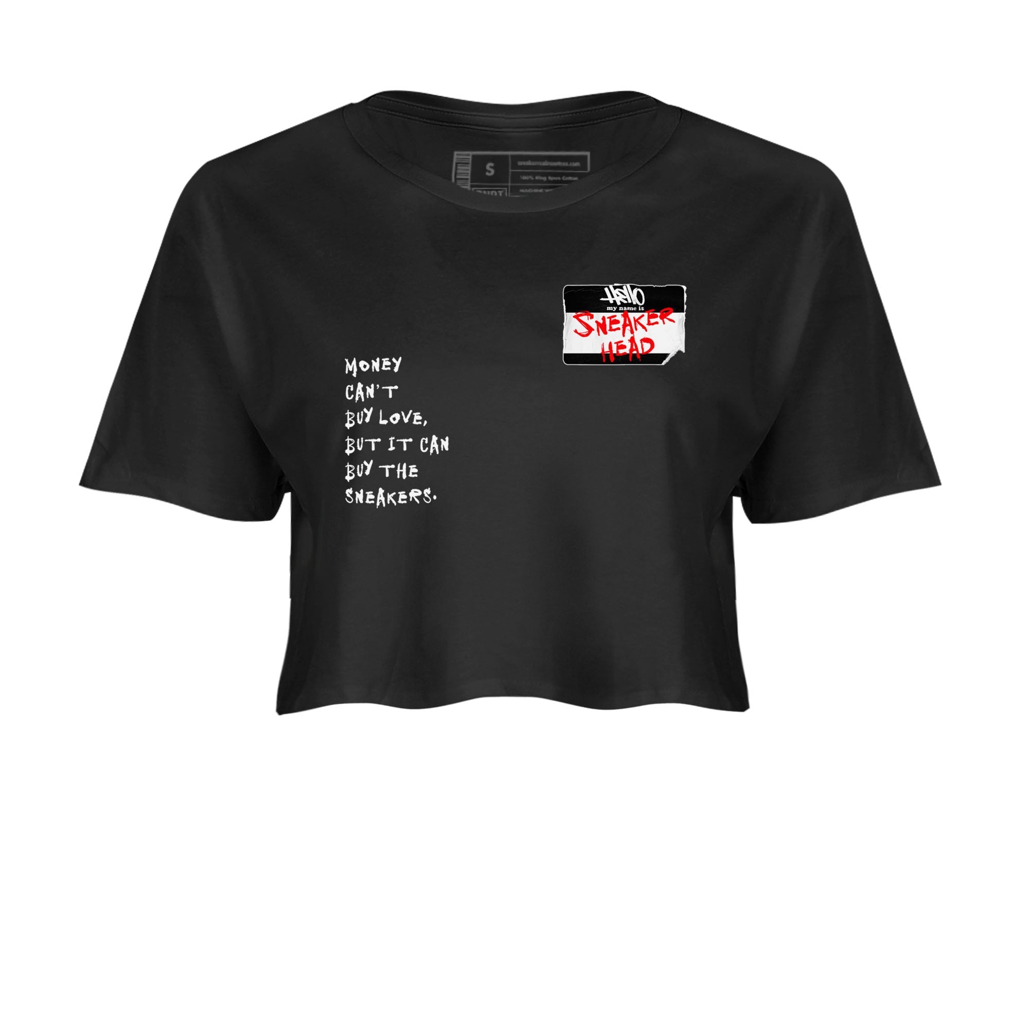 4s Bred Reimagined shirt to match jordans streetwear brand Sneakerhead Badge sneaker tees Air Jordan 4 Bred Reimagined Drip Gear Zone Black 2 crop length shirt