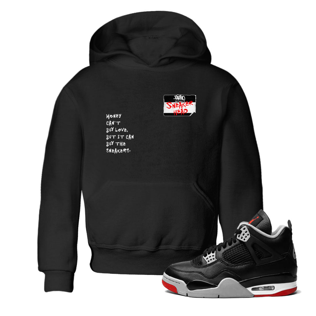 4s Bred Reimagined shirt to match jordans streetwear brand Sneakerhead Badge sneaker tees Air Jordan 4 Bred Reimagined Drip Gear Zone baby toddler Black 1 cotton Shirt