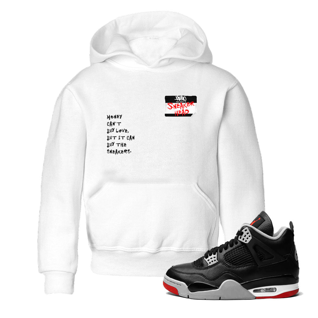 4s Bred Reimagined shirt to match jordans streetwear brand Sneakerhead Badge sneaker tees Air Jordan 4 Bred Reimagined Drip Gear Zone baby toddler White 1 cotton Shirt