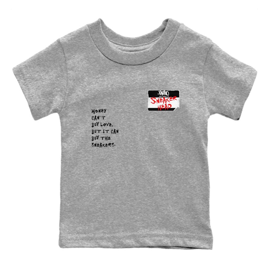 4s Bred Reimagined shirt to match jordans streetwear brand Sneakerhead Badge sneaker tees Air Jordan 4 Bred Reimagined Drip Gear Zone baby toddler Heather Grey 2 cotton Shirt