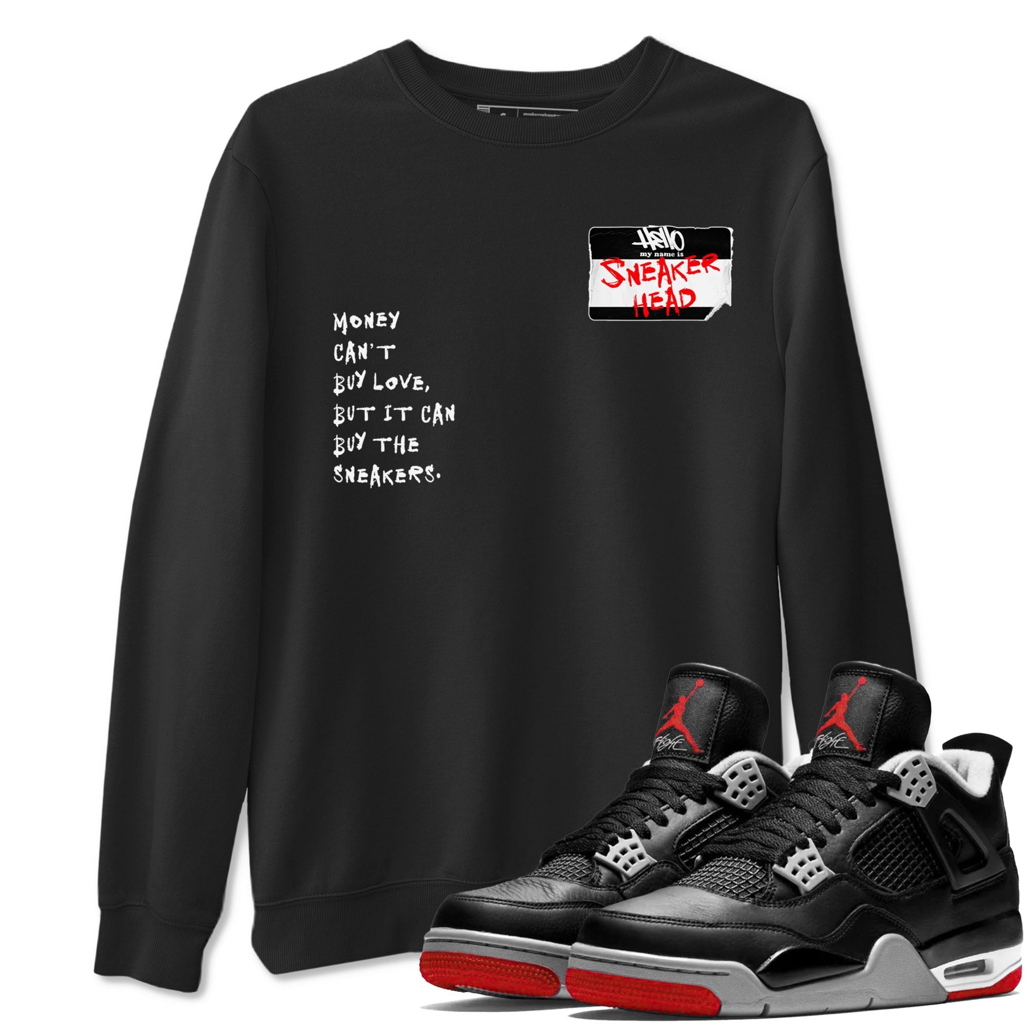 4s Bred Reimagined shirt to match jordans streetwear brand Sneakerhead Badge sneaker tees Air Jordan 4 Bred Reimagined Drip Gear Zone unisex cotton Black 1 crew neck shirt