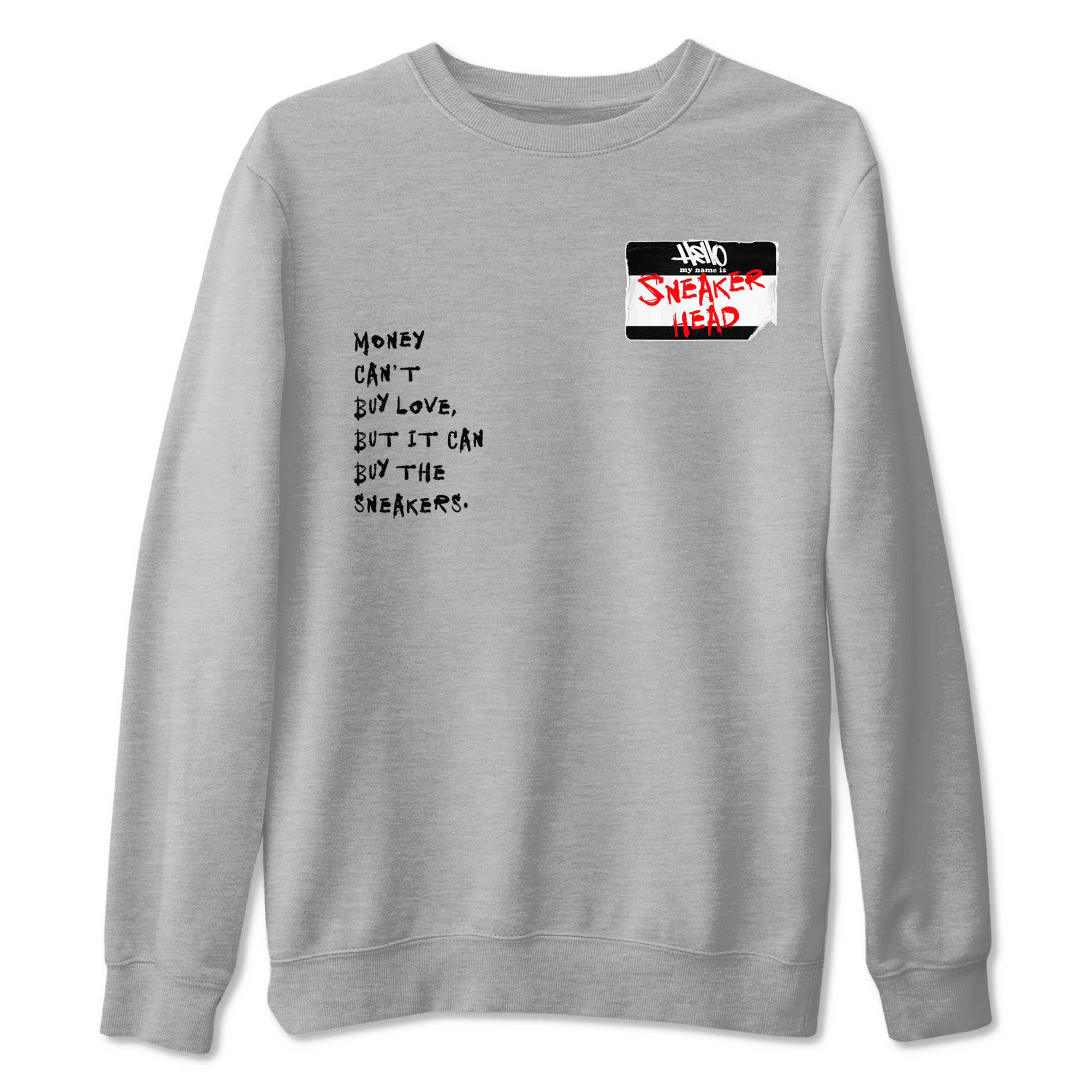 4s Bred Reimagined shirt to match jordans streetwear brand Sneakerhead Badge sneaker tees Air Jordan 4 Bred Reimagined Drip Gear Zone unisex cotton Heather Grey 2 crew neck shirt