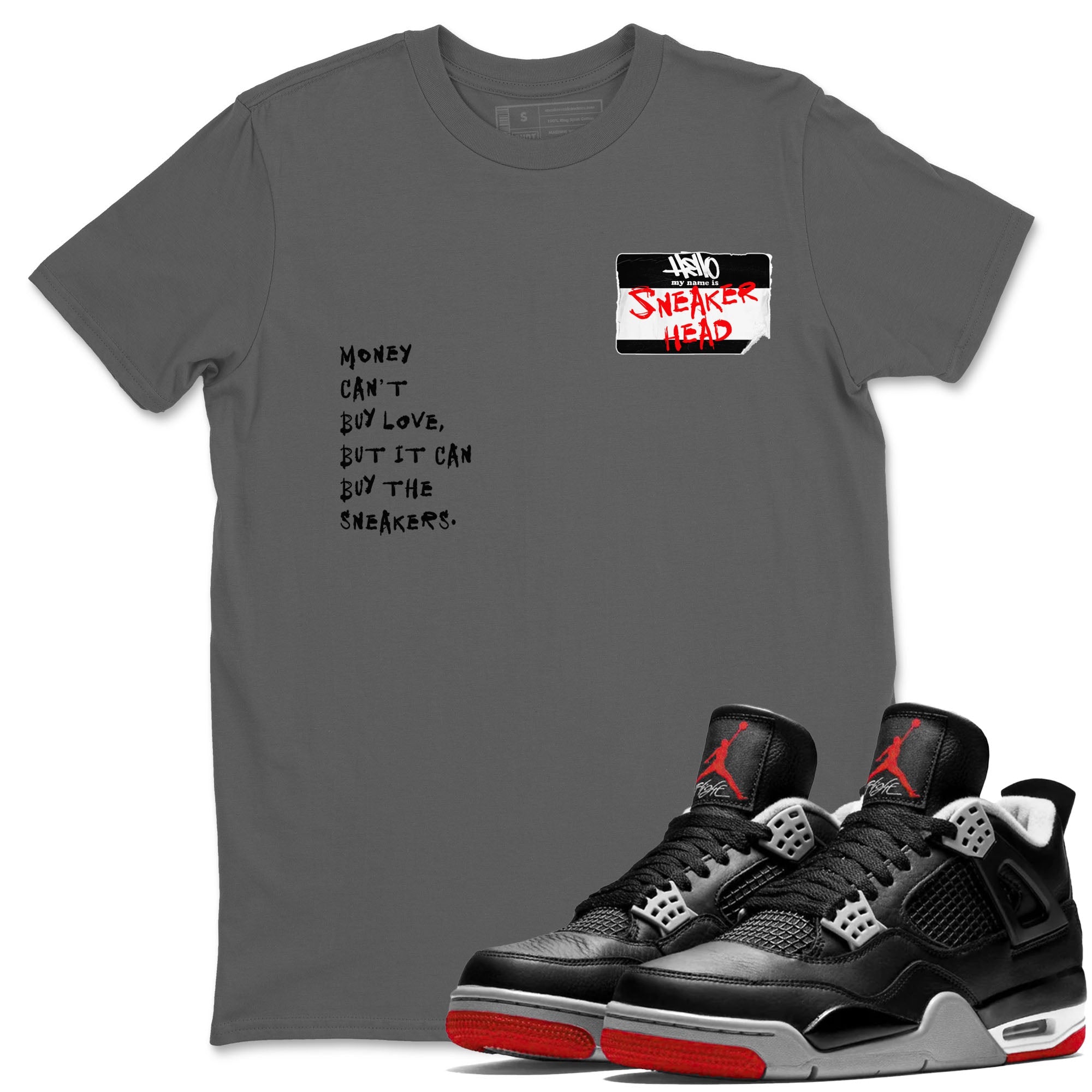 4s Bred Reimagined shirt to match jordans streetwear brand Sneakerhead Badge sneaker tees Air Jordan 4 Bred Reimagined Drip Gear Zone unisex cotton Cool Grey 1 crew neck shirt