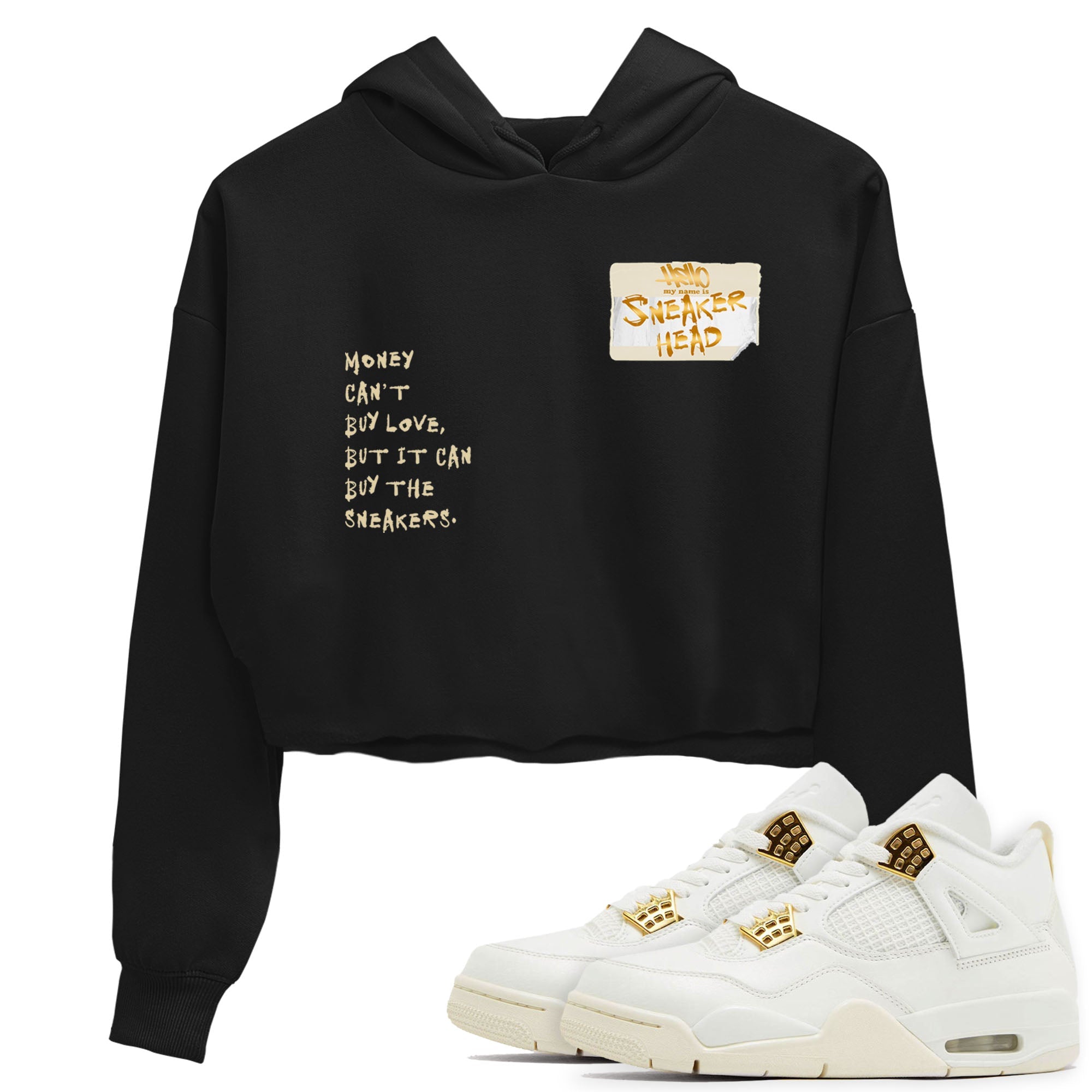 4 Sail shirt to match jordans Sneakerhead Badge sneaker tees Air Jordan 4 Sail Drip Gear Zone Streetwear Black 1 crop length shirt