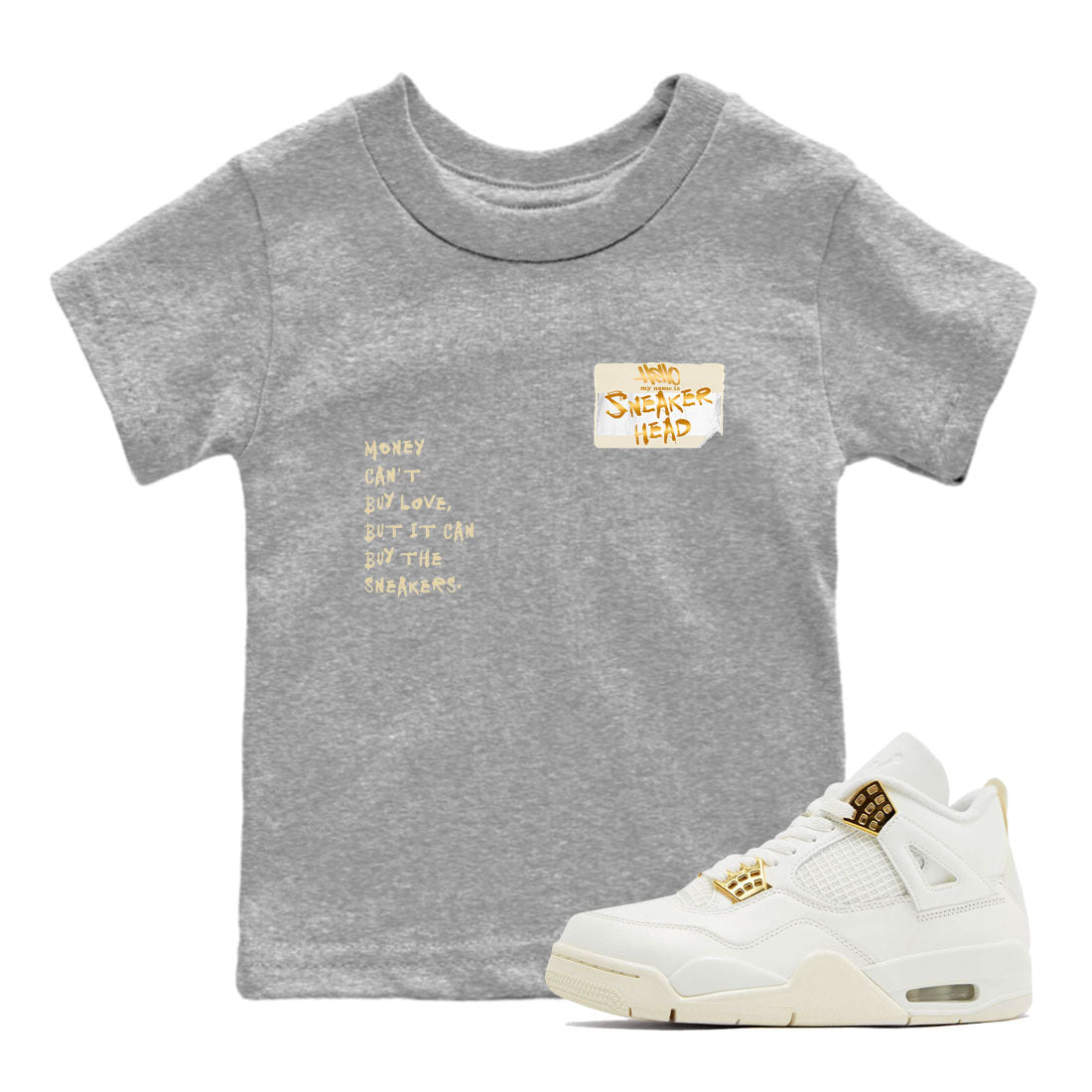 4 Sail shirt to match jordans Sneakerhead Badge sneaker tees Air Jordan 4 Sail Drip Gear Zone Streetwear baby toddler Heather Grey 1 cotton Shirt