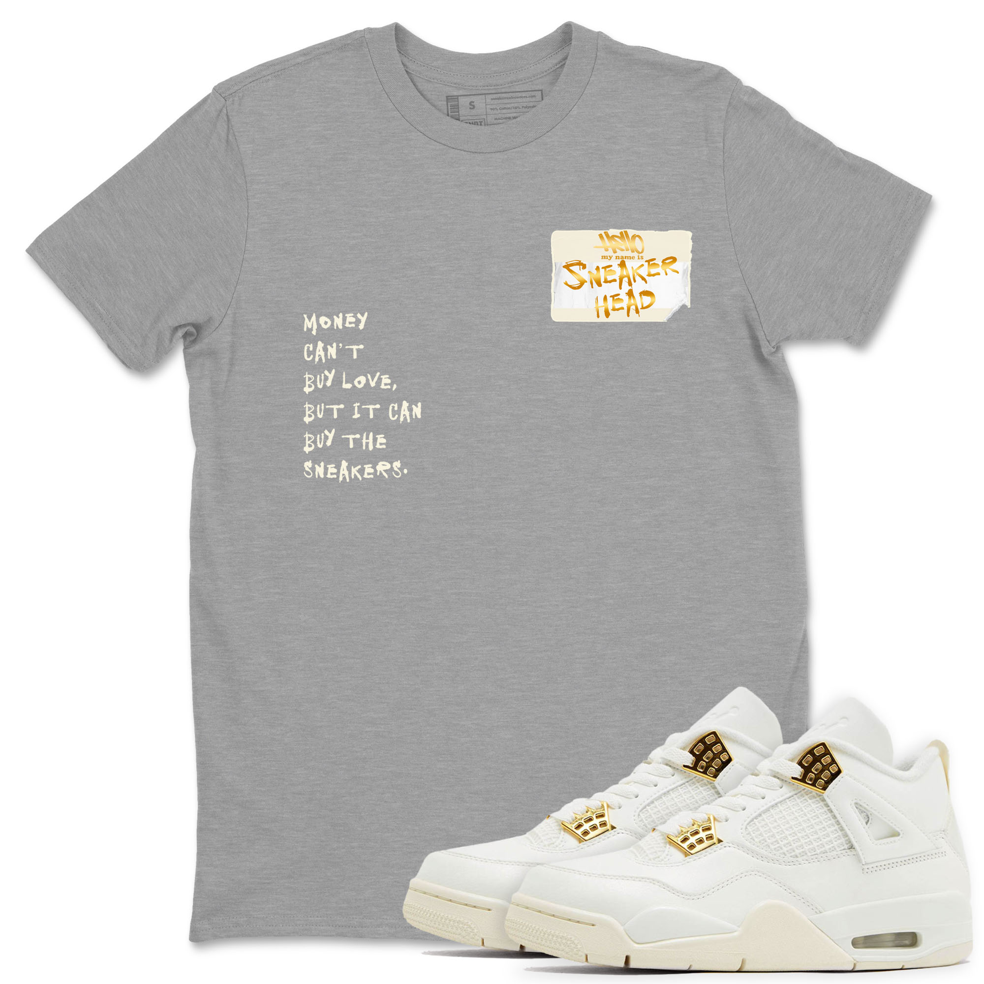 4 Sail shirt to match jordans Sneakerhead Badge sneaker tees Air Jordan 4 Sail Drip Gear Zone Streetwear unisex cotton Heather Grey 1 crew neck shirt