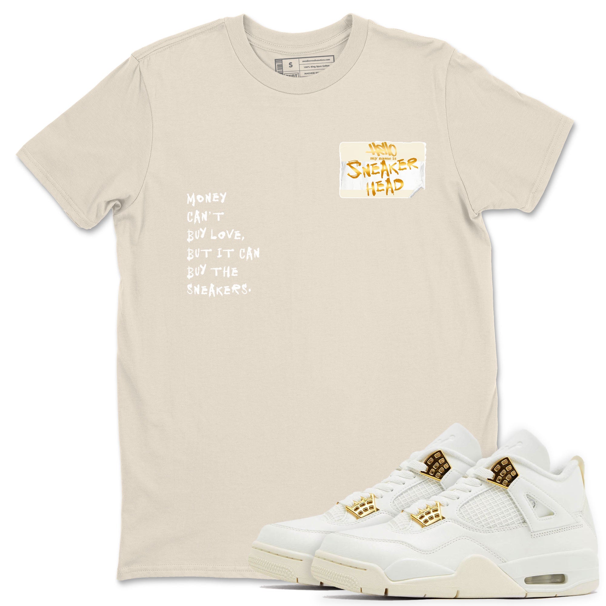4 Sail shirt to match jordans Sneakerhead Badge sneaker tees Air Jordan 4 Sail Drip Gear Zone Streetwear unisex cotton Natural 1 crew neck shirt