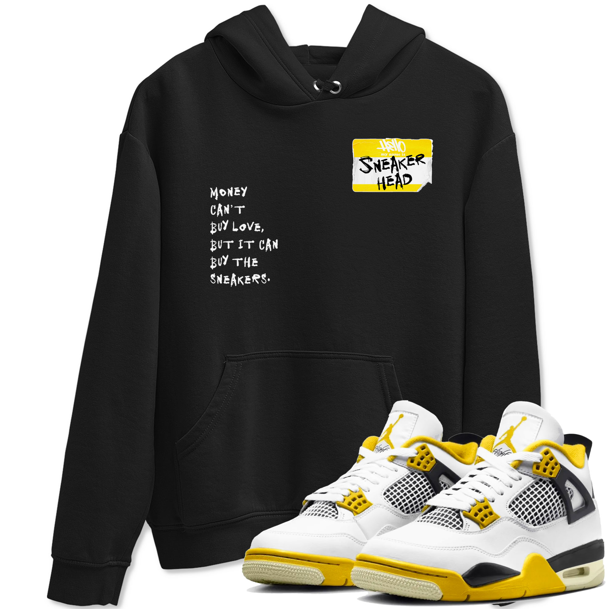 4s Vivid Sulfur shirt to match jordans Sneakerhead Badge sneaker tees Air Jordan 4 Vivid Sulfur Drip Gear Zone unisex cotton Black 1 crew neck shirt