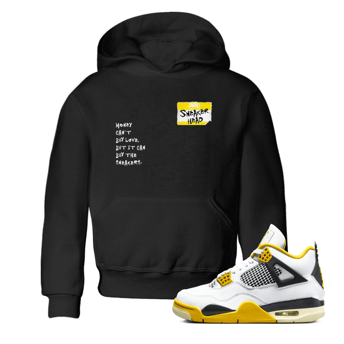 4s Vivid Sulfur shirt to match jordans Sneakerhead Badge sneaker tees Air Jordan 4 Vivid Sulfur Drip Gear Zone baby toddler Black 1 cotton Shirt