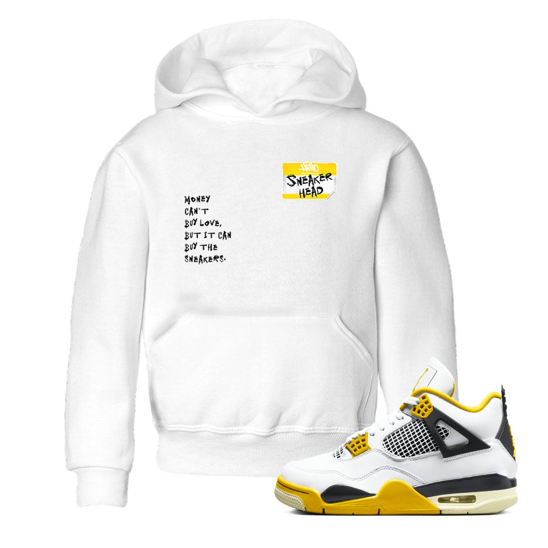 4s Vivid Sulfur shirt to match jordans Sneakerhead Badge sneaker tees Air Jordan 4 Vivid Sulfur Drip Gear Zone baby toddler White 1 cotton Shirt