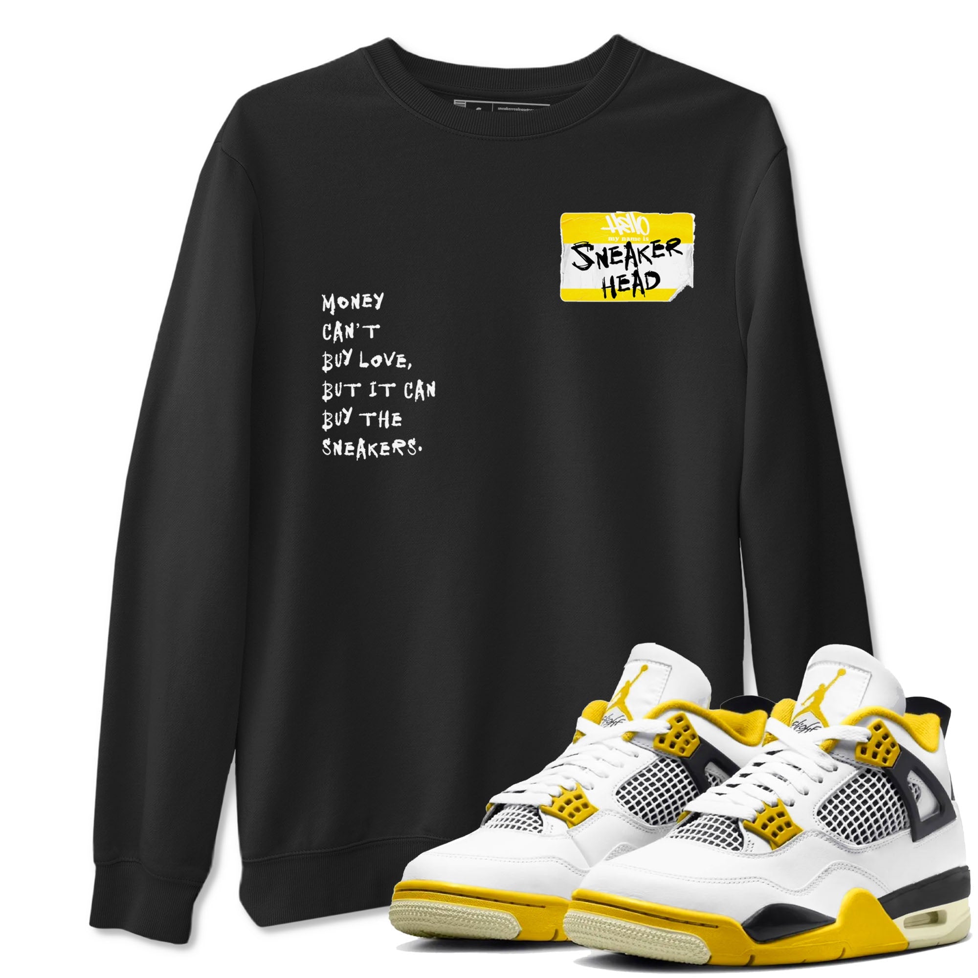 4s Vivid Sulfur shirt to match jordans Sneakerhead Badge sneaker tees Air Jordan 4 Vivid Sulfur Drip Gear Zone unisex cotton Black 1 crew neck shirt