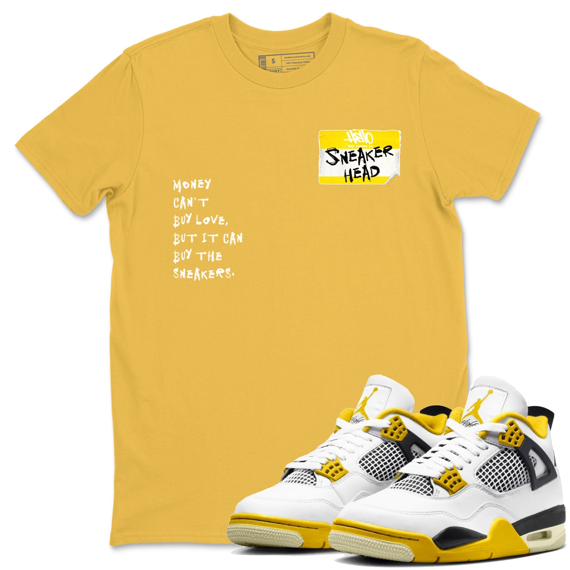 4s Vivid Sulfur shirt to match jordans Sneakerhead Badge sneaker tees Air Jordan 4 Vivid Sulfur Drip Gear Zone unisex cotton Daisy 1 crew neck shirt