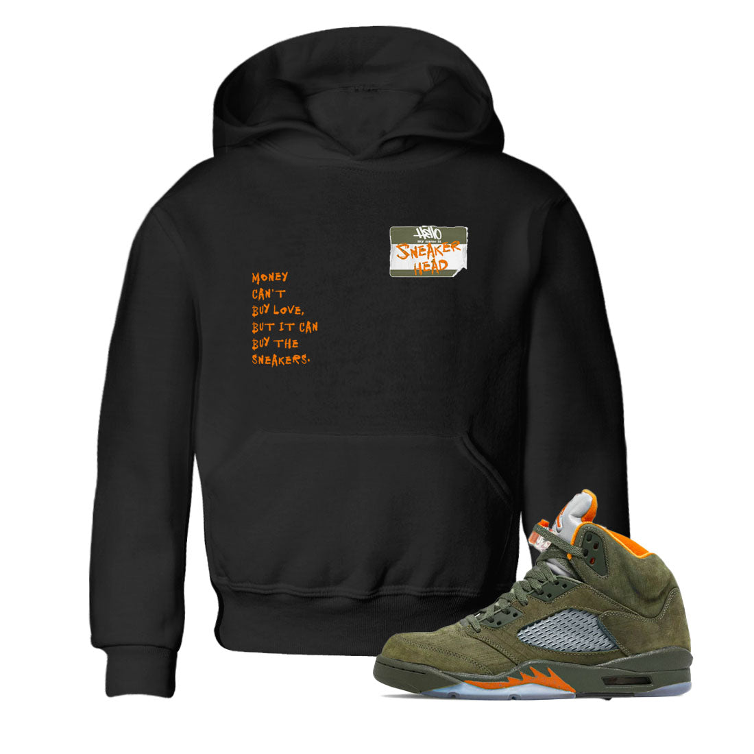 Air Jordan 5 Olive shirt to match jordans streetwear brand Sneakerhead Badge sneaker tees 5s Olive Drip Gear Zone baby toddler Black 1 cotton Shirt