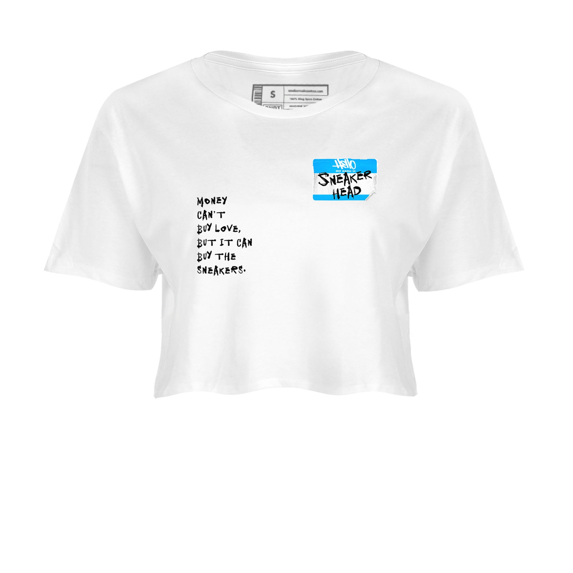 9s Powder Blue shirt to match jordans Sneakerhead Badge sneaker tees AJ9 Powder Blue Drip Gear Zone Streetwear White 2 crop length shirt