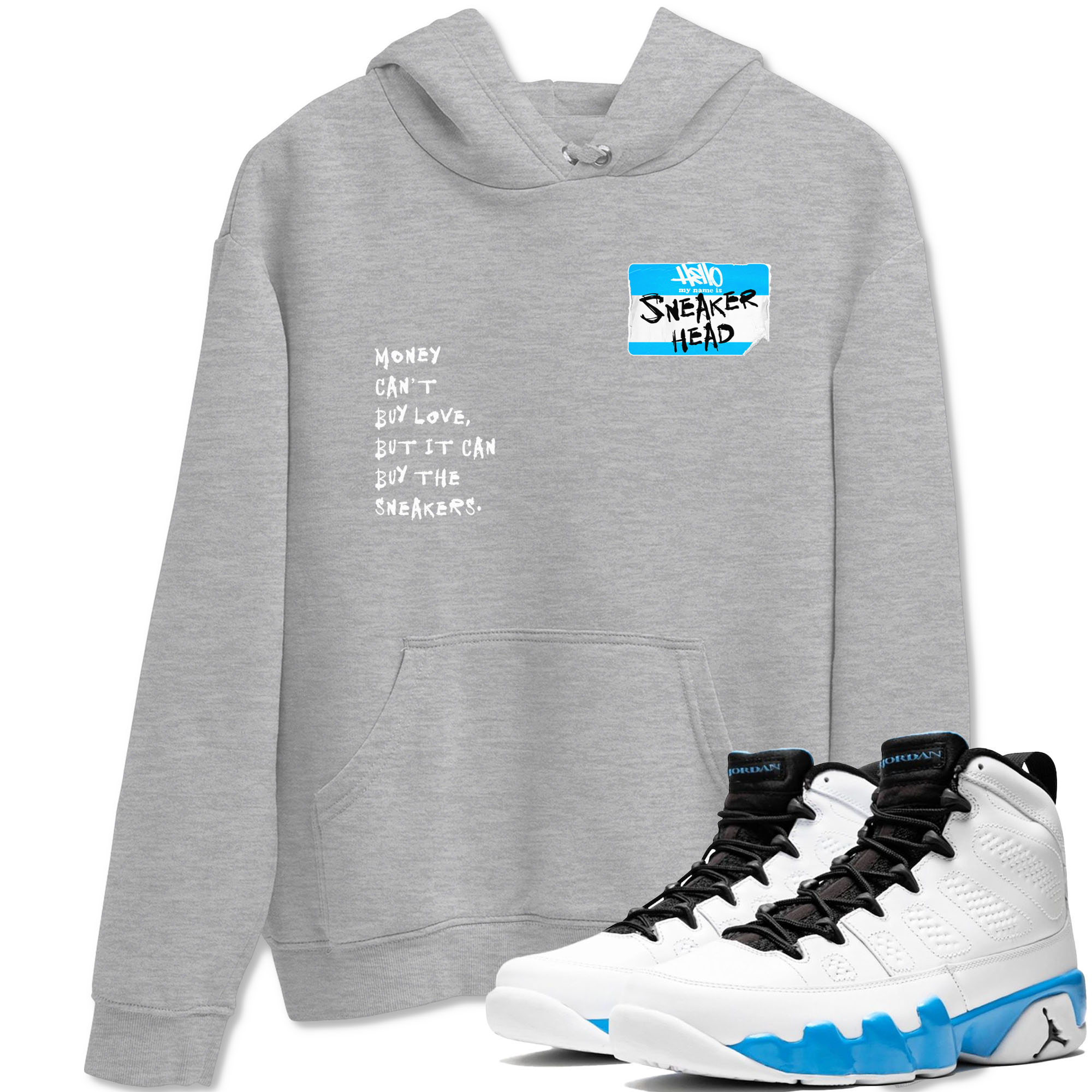 9s Powder Blue shirt to match jordans Sneakerhead Badge sneaker tees AJ9 Powder Blue Drip Gear Zone Streetwear unisex cotton Heather Grey 1 crew neck shirt