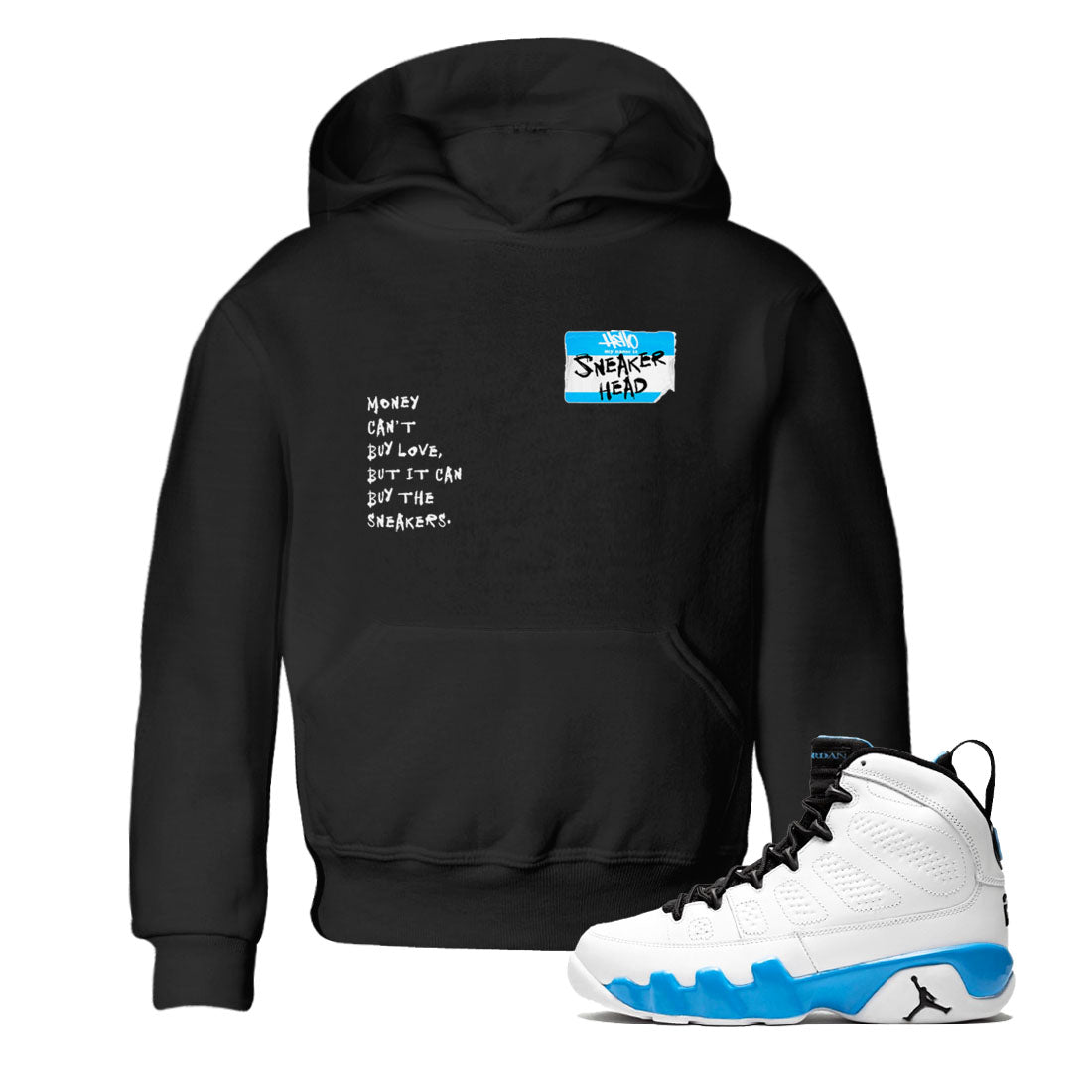 9s Powder Blue shirt to match jordans Sneakerhead Badge sneaker tees AJ9 Powder Blue Drip Gear Zone Streetwear baby toddler Black 1 cotton Shirt