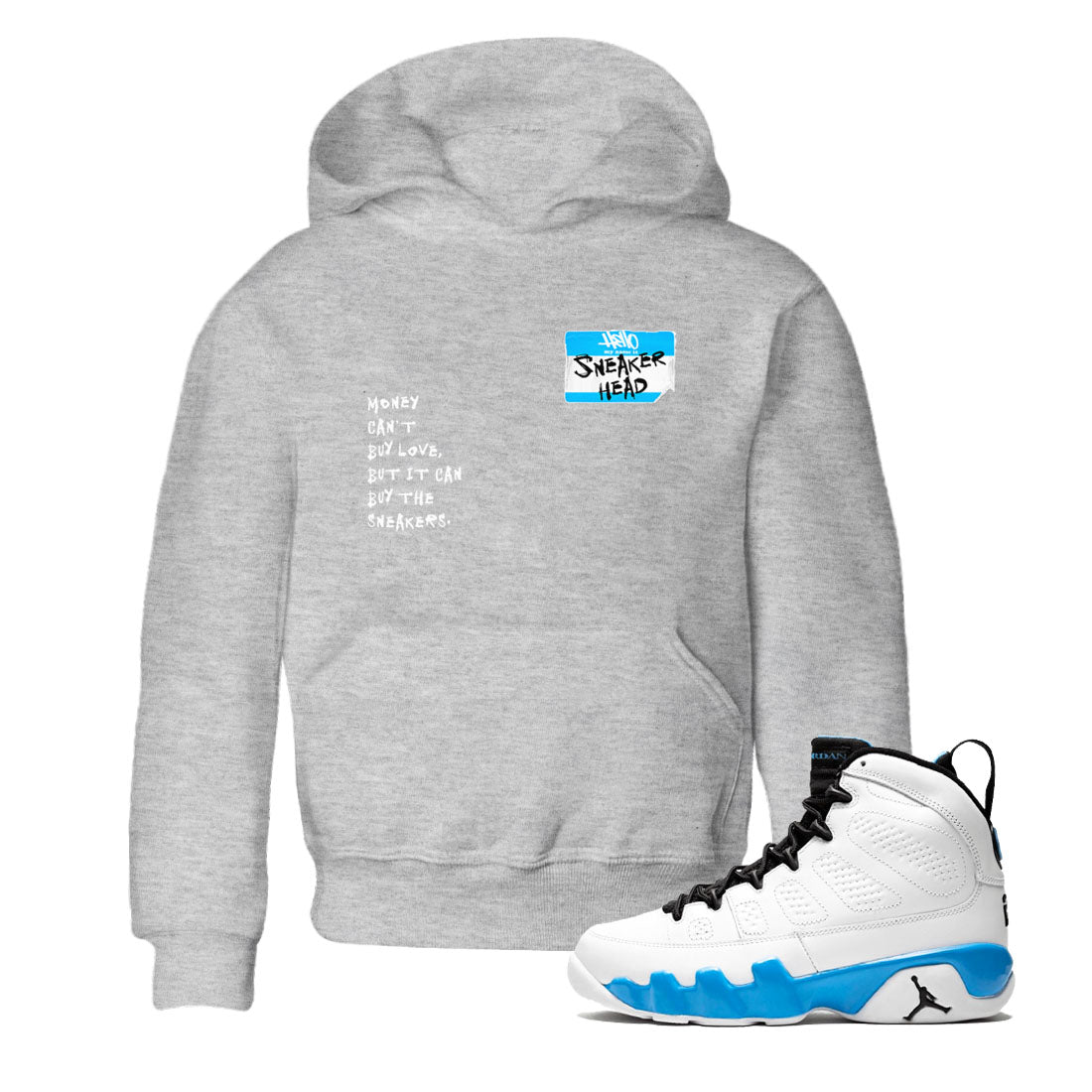 9s Powder Blue shirt to match jordans Sneakerhead Badge sneaker tees AJ9 Powder Blue Drip Gear Zone Streetwear baby toddler Heather Grey 1 cotton Shirt