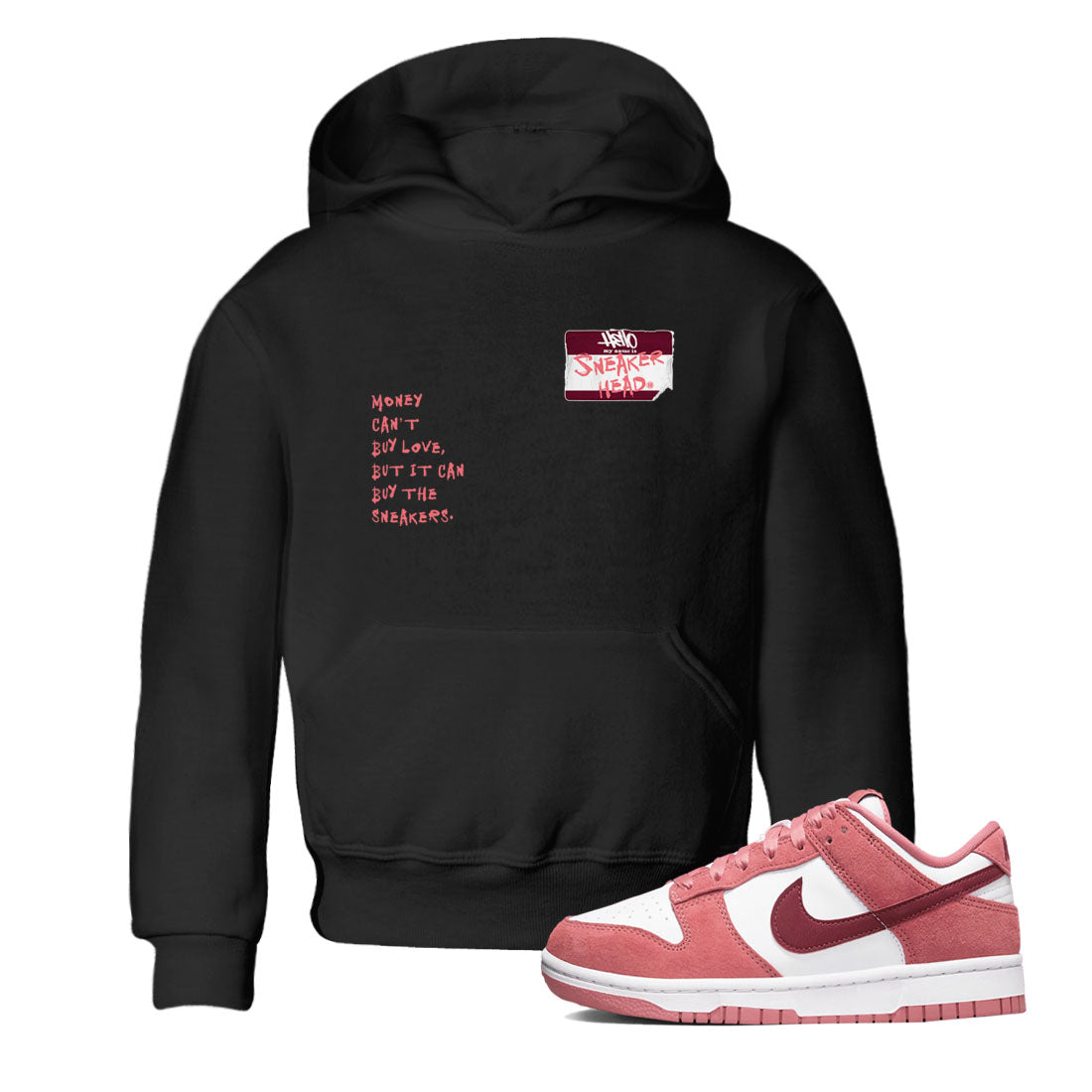 Dunk Valentine's Day shirt to match jordans Sneakerhead Badge sneaker tees Dunk Valentines Day Drip Gear Zone Streetwear baby toddler Black 1 cotton Shirt
