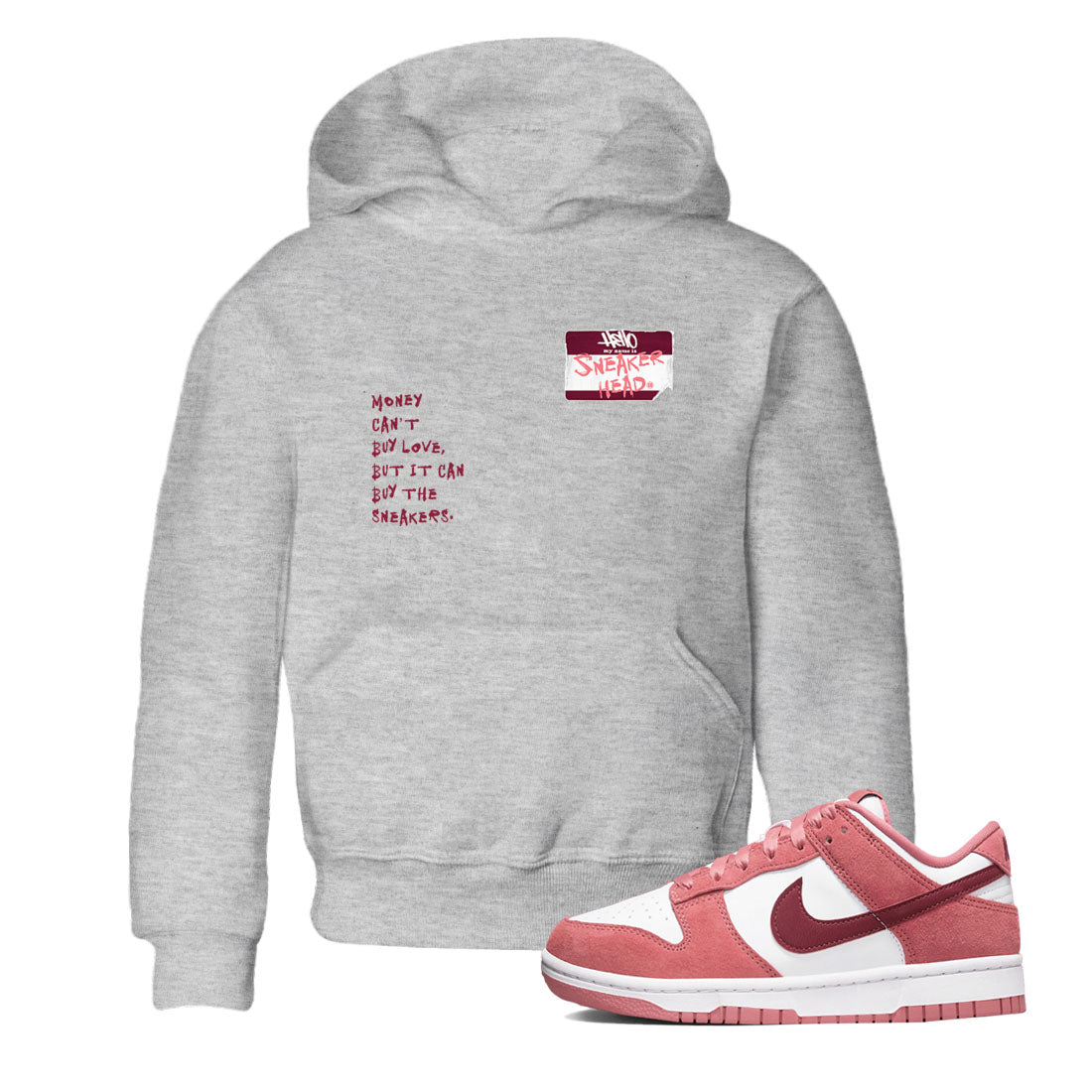 Dunk Valentine's Day shirt to match jordans Sneakerhead Badge sneaker tees Dunk Valentines Day Drip Gear Zone Streetwear baby toddler Heather Grey 1 cotton Shirt