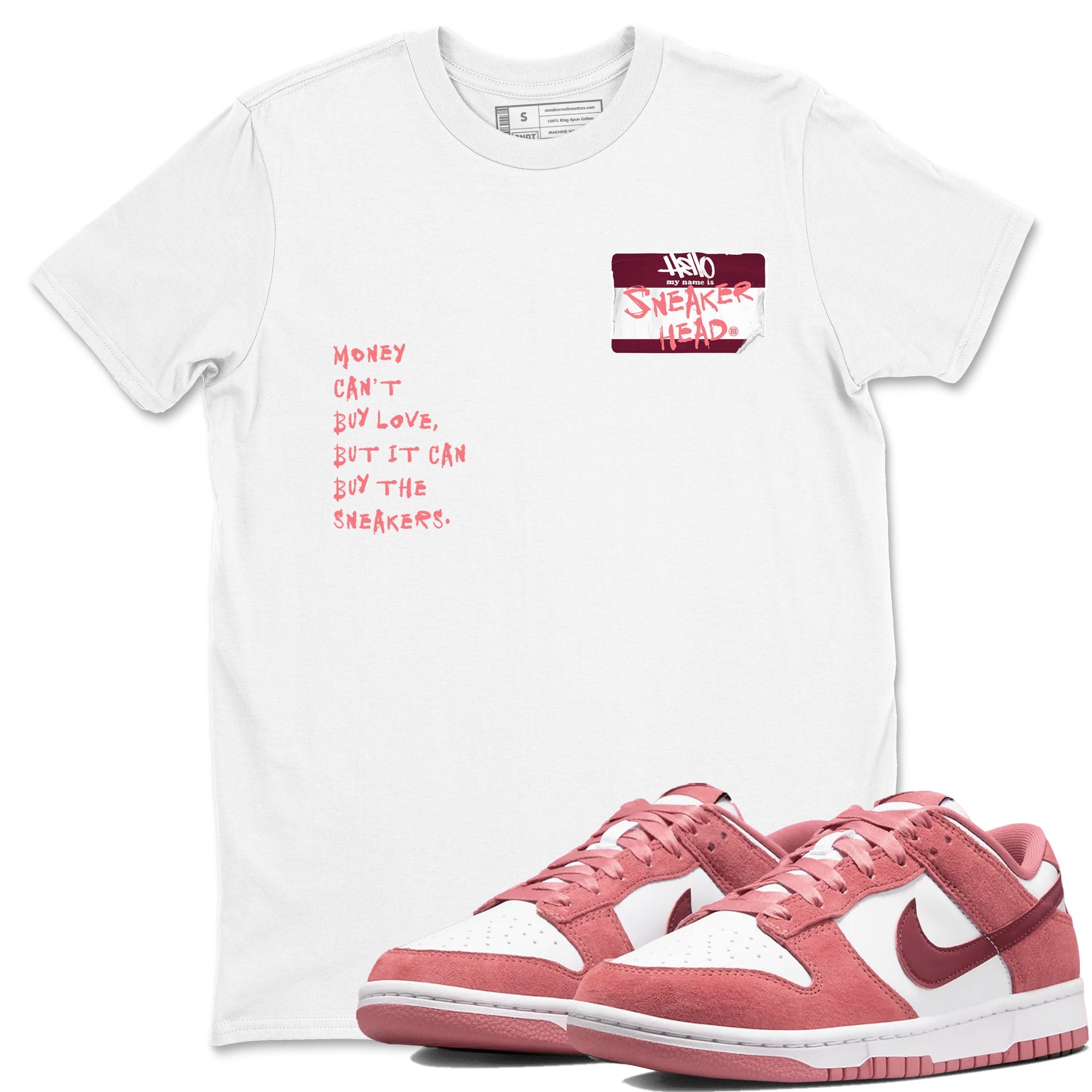 Dunk Valentine's Day shirt to match jordans Sneakerhead Badge sneaker tees Dunk Valentines Day Drip Gear Zone Streetwear unisex cotton White 1 crew neck shirt