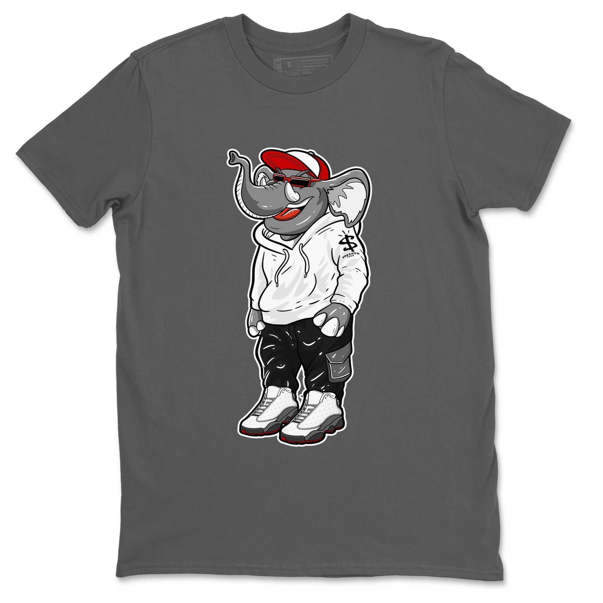 Air Jordan 13 Wolf Grey Sneaker Match Tees Sneakerhead Elephant Streetwear Sneaker Shirt 13s Wolf Grey Drip Gear Zone Sneaker Matching Clothing Unisex Shirts Cool Grey 2
