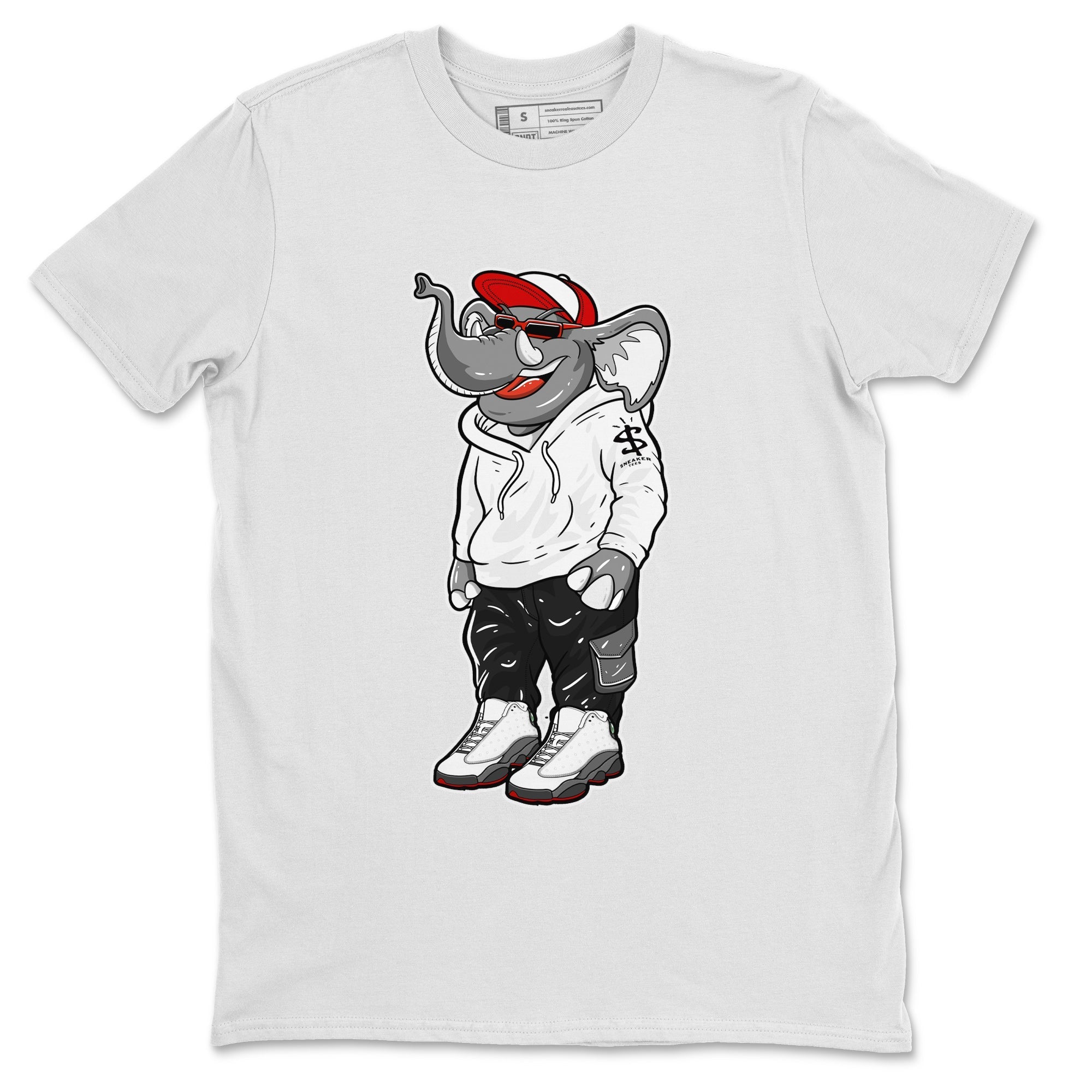 Air Jordan 13 Wolf Grey Sneaker Match Tees Sneakerhead Elephant Streetwear Sneaker Shirt 13s Wolf Grey Drip Gear Zone Sneaker Matching Clothing Unisex Shirts White 2