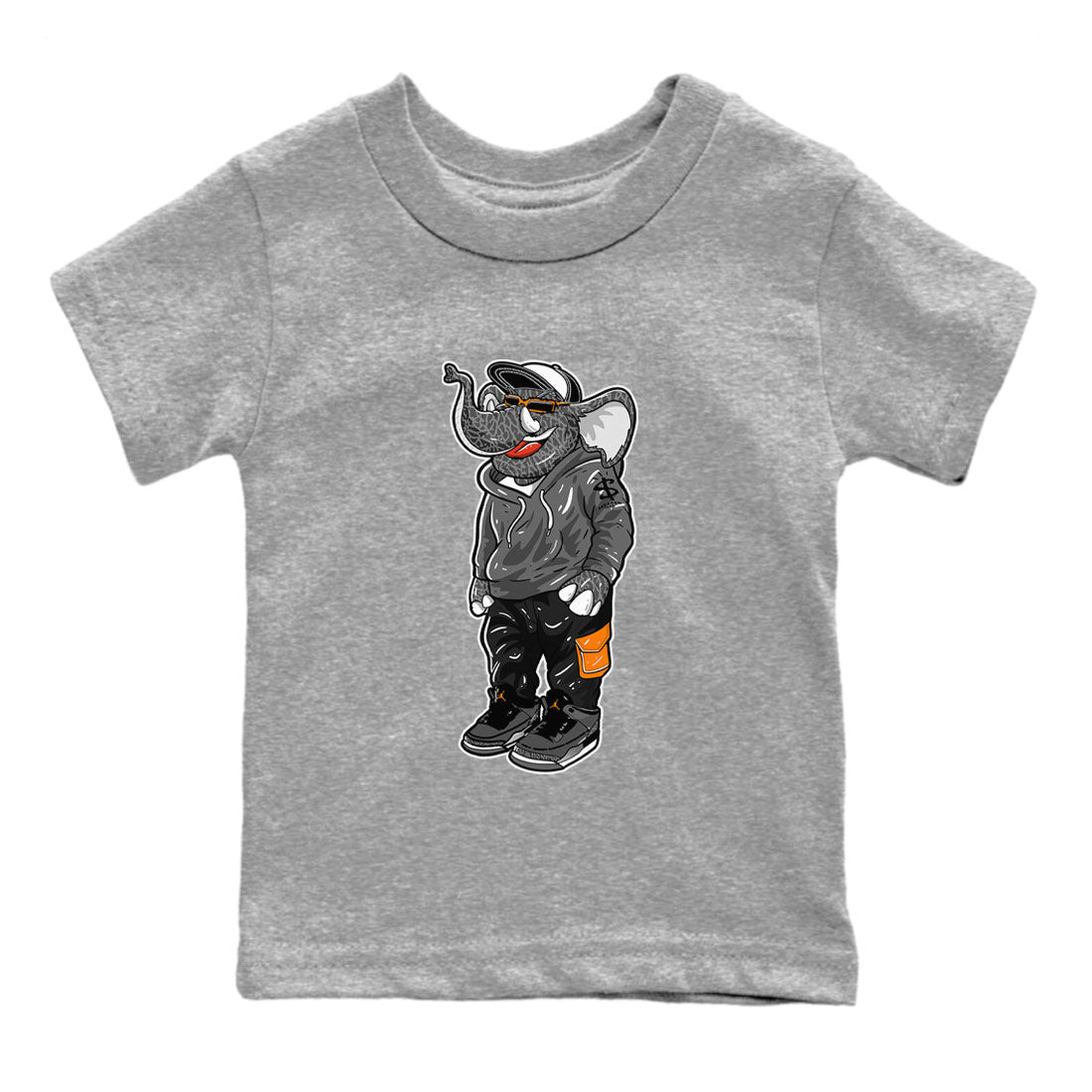 Air Jordan 3 Fear shirt to match jordans Sneakerhead Elephant sneaker matching t-shirt 3s Fear Drip Gear Zone Baby Toddler Heather Grey 2 T-Shirt