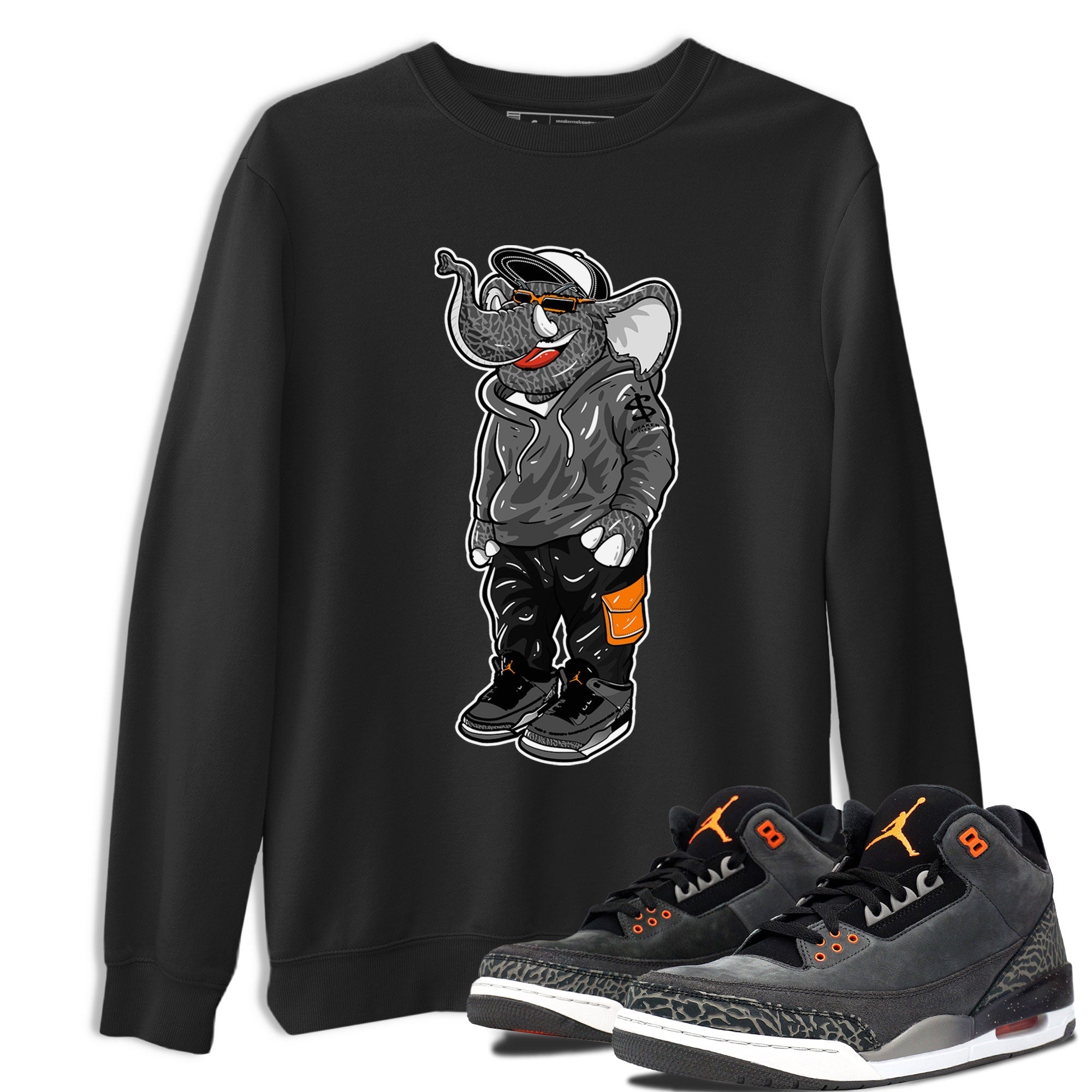 Air Jordan 3 Fear shirt to match jordans Sneakerhead Elephant sneaker matching t-shirt 3s Fear Drip Gear Zone Unisex Black 1 T-Shirt