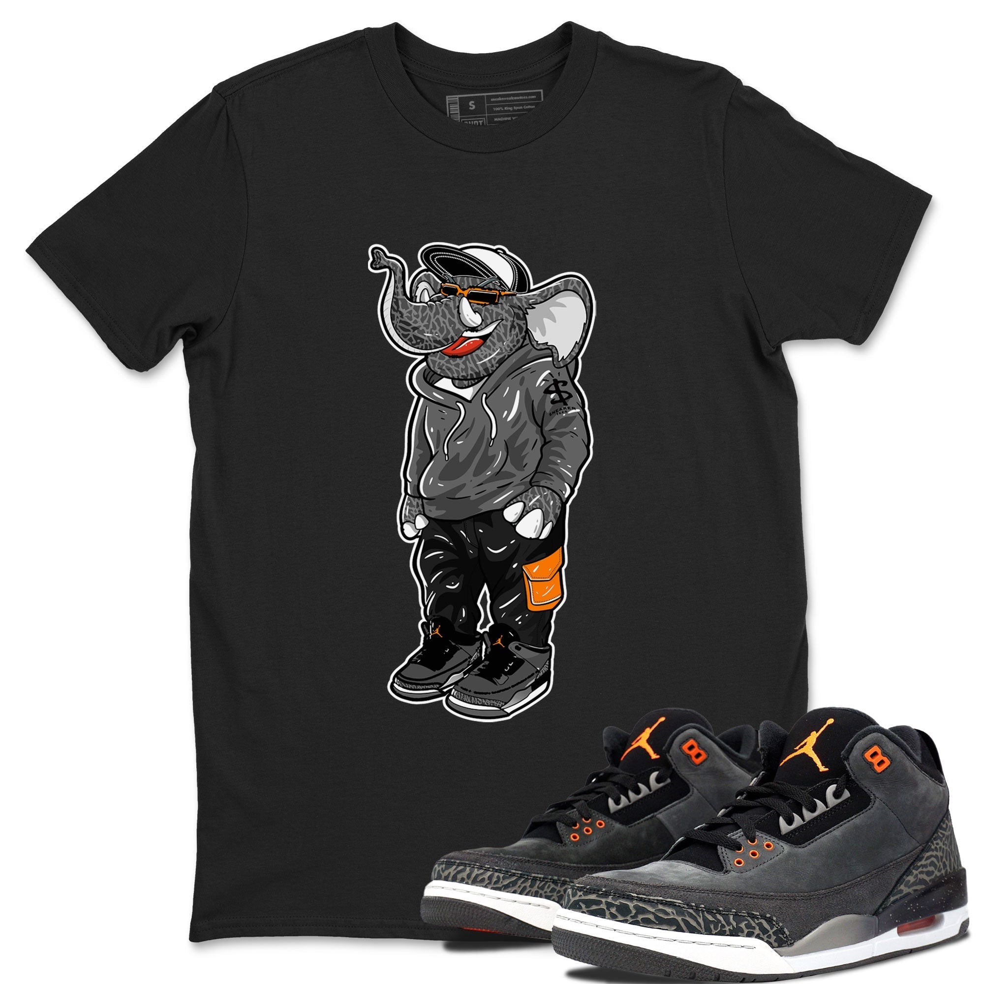 Air Jordan 3 Fear shirt to match jordans Sneakerhead Elephant sneaker matching t-shirt 3s Fear Drip Gear Zone Unisex Black 1 T-Shirt