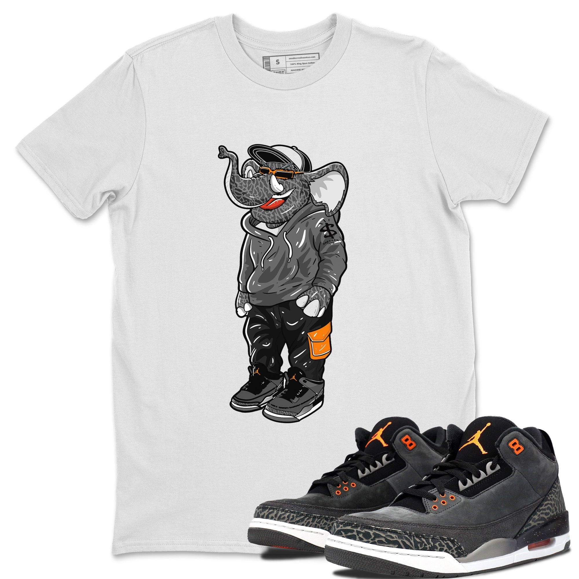 Air Jordan 3 Fear shirt to match jordans Sneakerhead Elephant sneaker matching t-shirt 3s Fear Drip Gear Zone Unisex White 1 T-Shirt