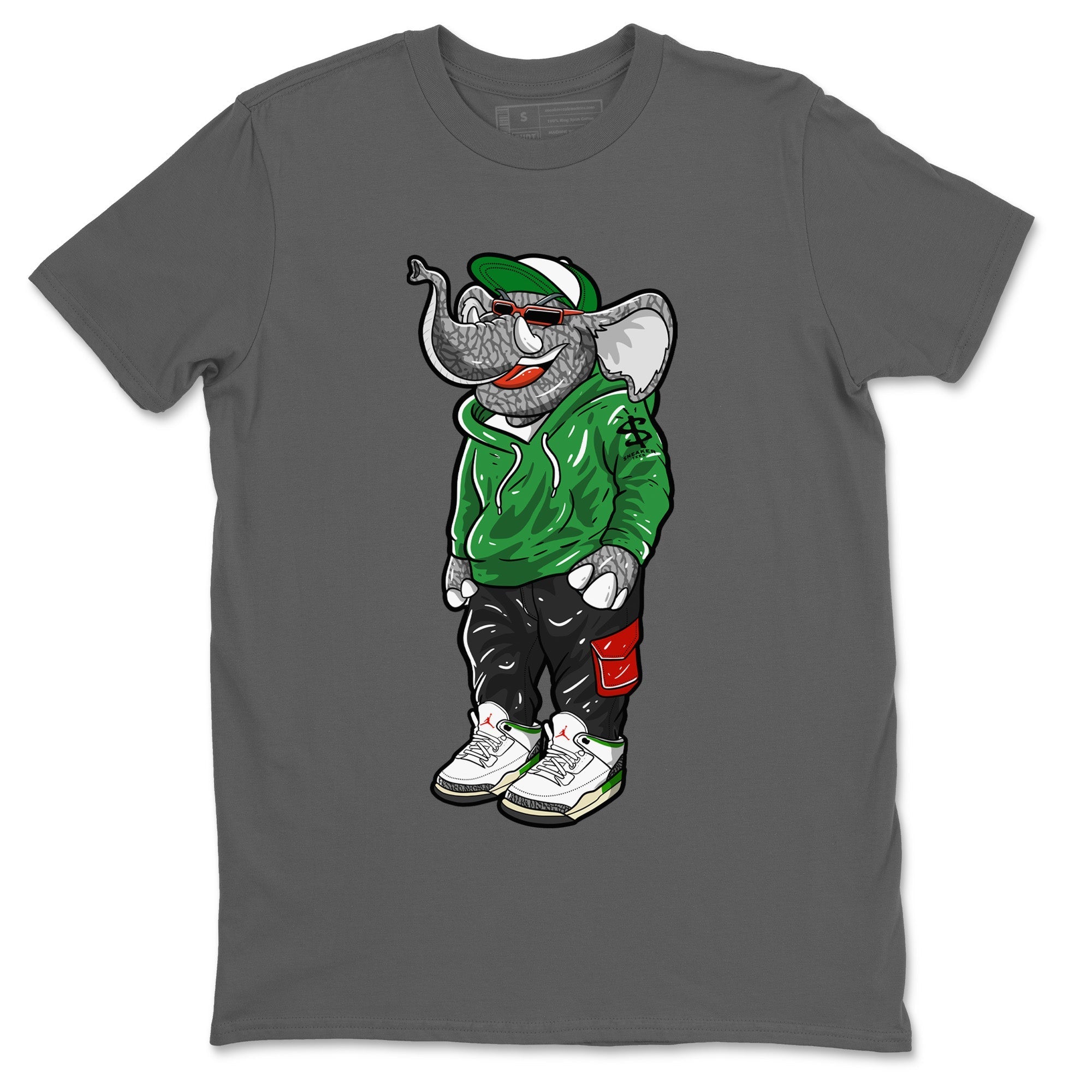 Air Jordan 3 Lucky Green Sneaker Match Tees Sneakerhead Elephant Streetwear Sneaker Shirt Jordan 3 WMNS Lucky Green Sneaker Release Tees Unisex Shirts Cool Grey 2