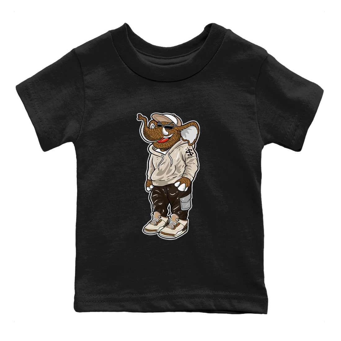 Air Jordan 3 Palomino Sneaker Match Tees Sneakerhead Elephant Streetwear Sneaker Shirt Jordan 3 Palomino Sneaker Release Tees Kids Shirts Black 2