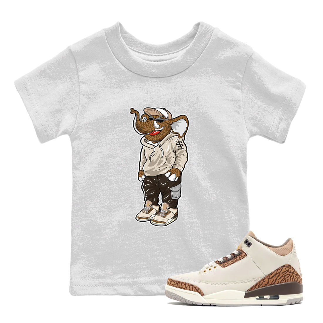 Air Jordan 3 Palomino Sneaker Match Tees Sneakerhead Elephant Streetwear Sneaker Shirt Jordan 3 Palomino Sneaker Release Tees Kids Shirts White 1
