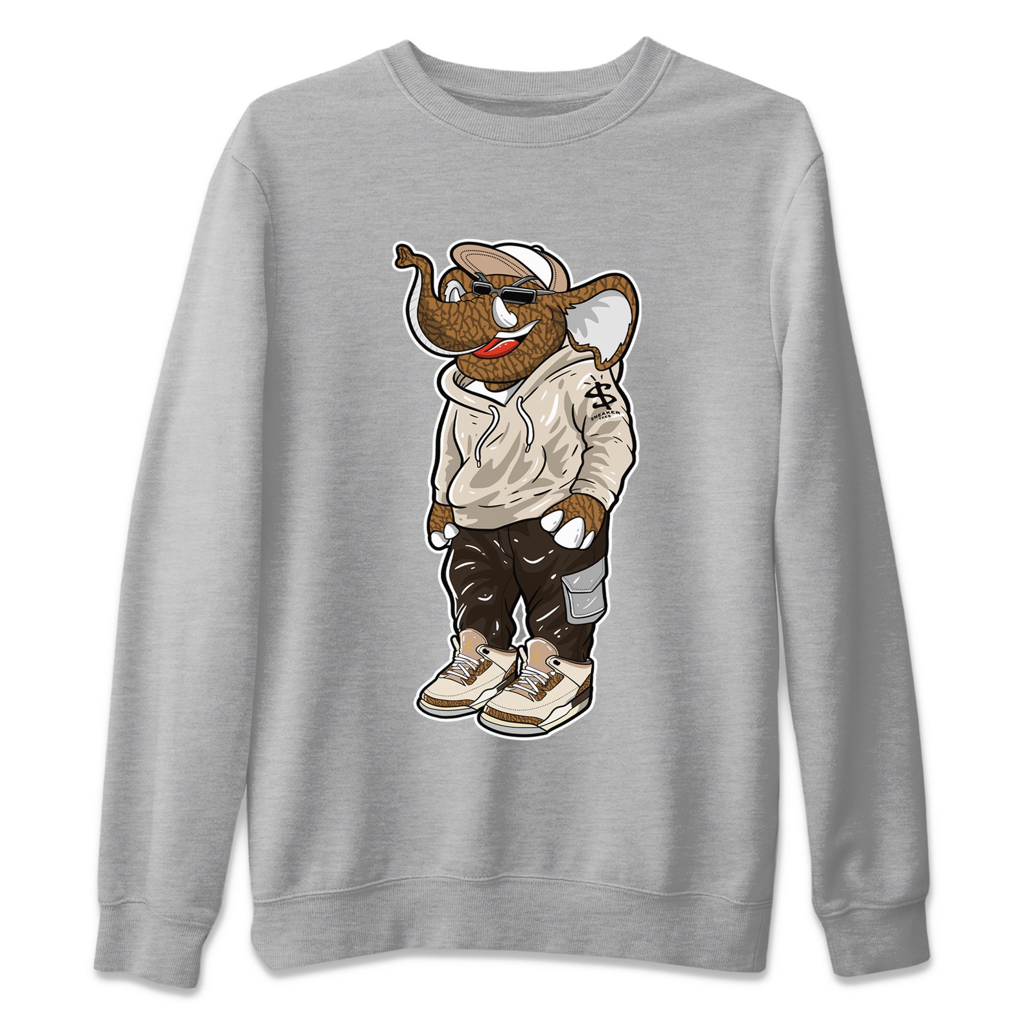Air Jordan 3 Palomino Sneaker Match Tees Sneakerhead Elephant Streetwear Sneaker Shirt Jordan 3 Palomino Sneaker Release Tees Unisex Shirts Heather Grey 2