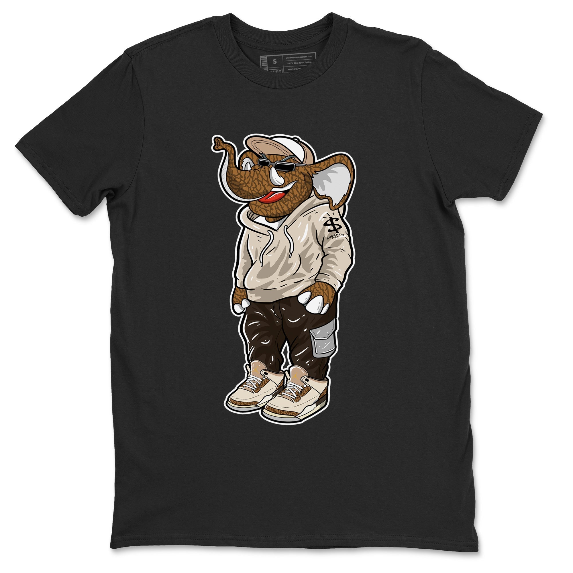 Air Jordan 3 Palomino Sneaker Match Tees Sneakerhead Elephant Streetwear Sneaker Shirt Jordan 3 Palomino Sneaker Release Tees Unisex Shirts Black 2