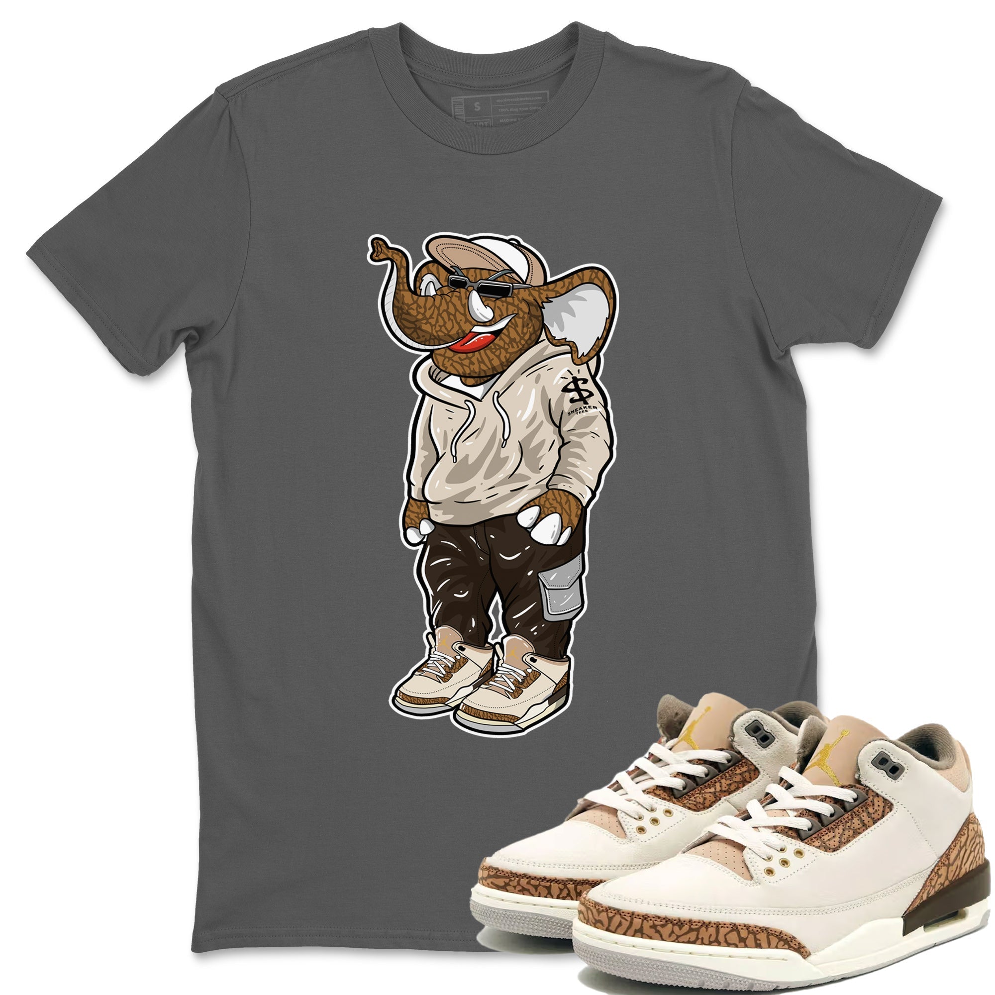 Air Jordan 3 Palomino Sneaker Match Tees Sneakerhead Elephant Streetwear Sneaker Shirt Jordan 3 Palomino Sneaker Release Tees Unisex Shirts Cool Grey 1