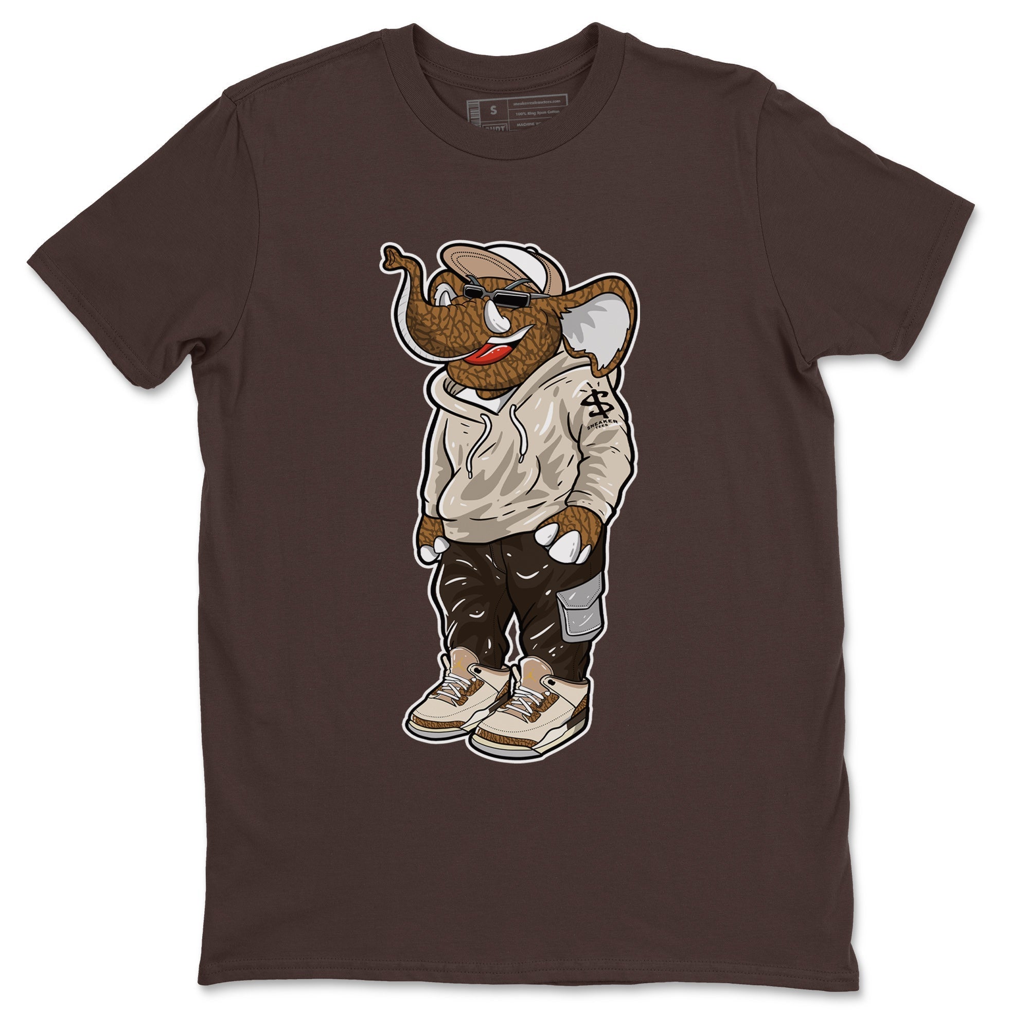 Air Jordan 3 Palomino Sneaker Match Tees Sneakerhead Elephant Streetwear Sneaker Shirt Jordan 3 Palomino Sneaker Release Tees Unisex Shirts Dark Chocolate 2