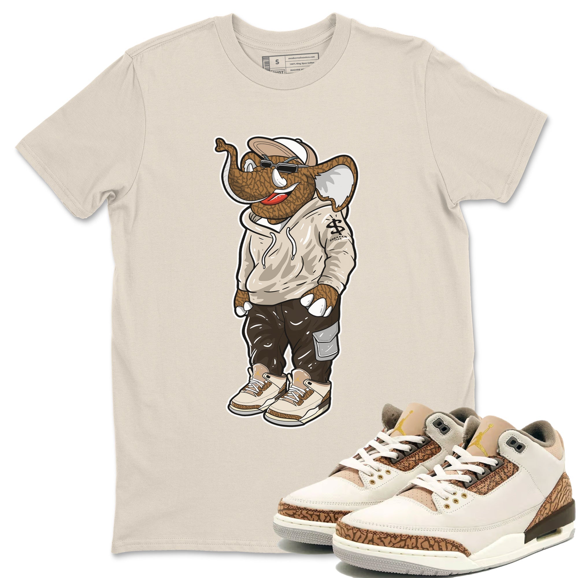Air Jordan 3 Palomino Sneaker Match Tees Sneakerhead Elephant Streetwear Sneaker Shirt Jordan 3 Palomino Sneaker Release Tees Unisex Shirts Natural 1