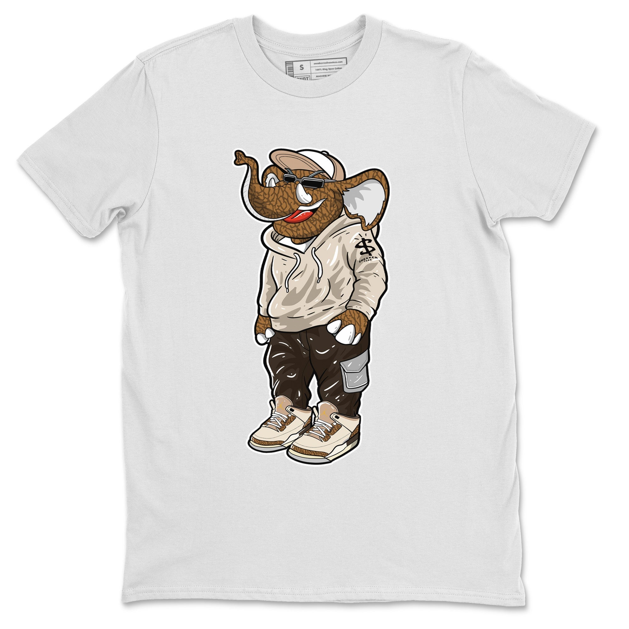 Air Jordan 3 Palomino Sneaker Match Tees Sneakerhead Elephant Streetwear Sneaker Shirt Jordan 3 Palomino Sneaker Release Tees Unisex Shirts White 2