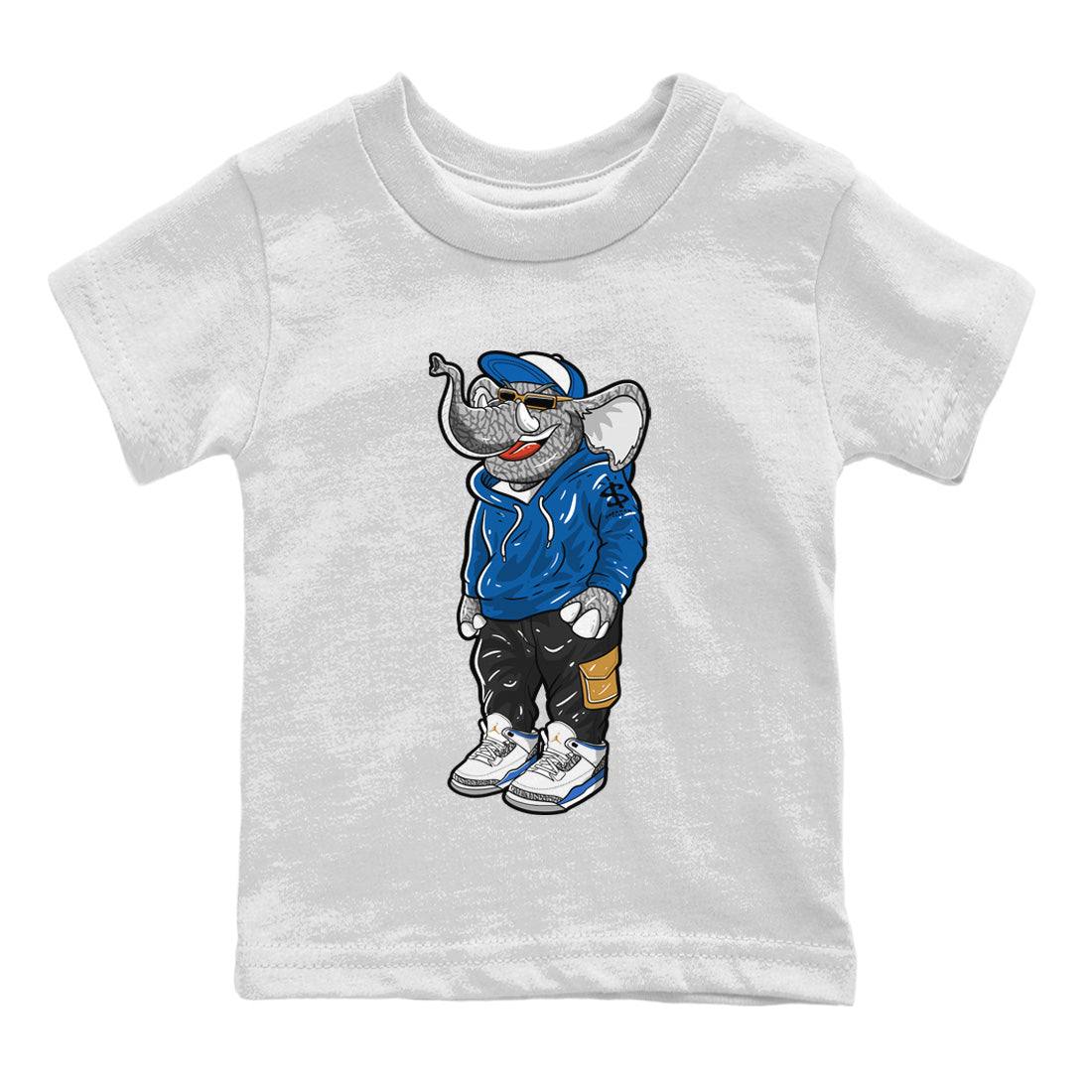 Air Jordan 3 Wizards Sneaker Match Tees Sneakerhead Elephant Streetwear Sneaker Shirt Air Jordan 3 Retro Wizards Sneaker Release Tees Kids Shirts White 2