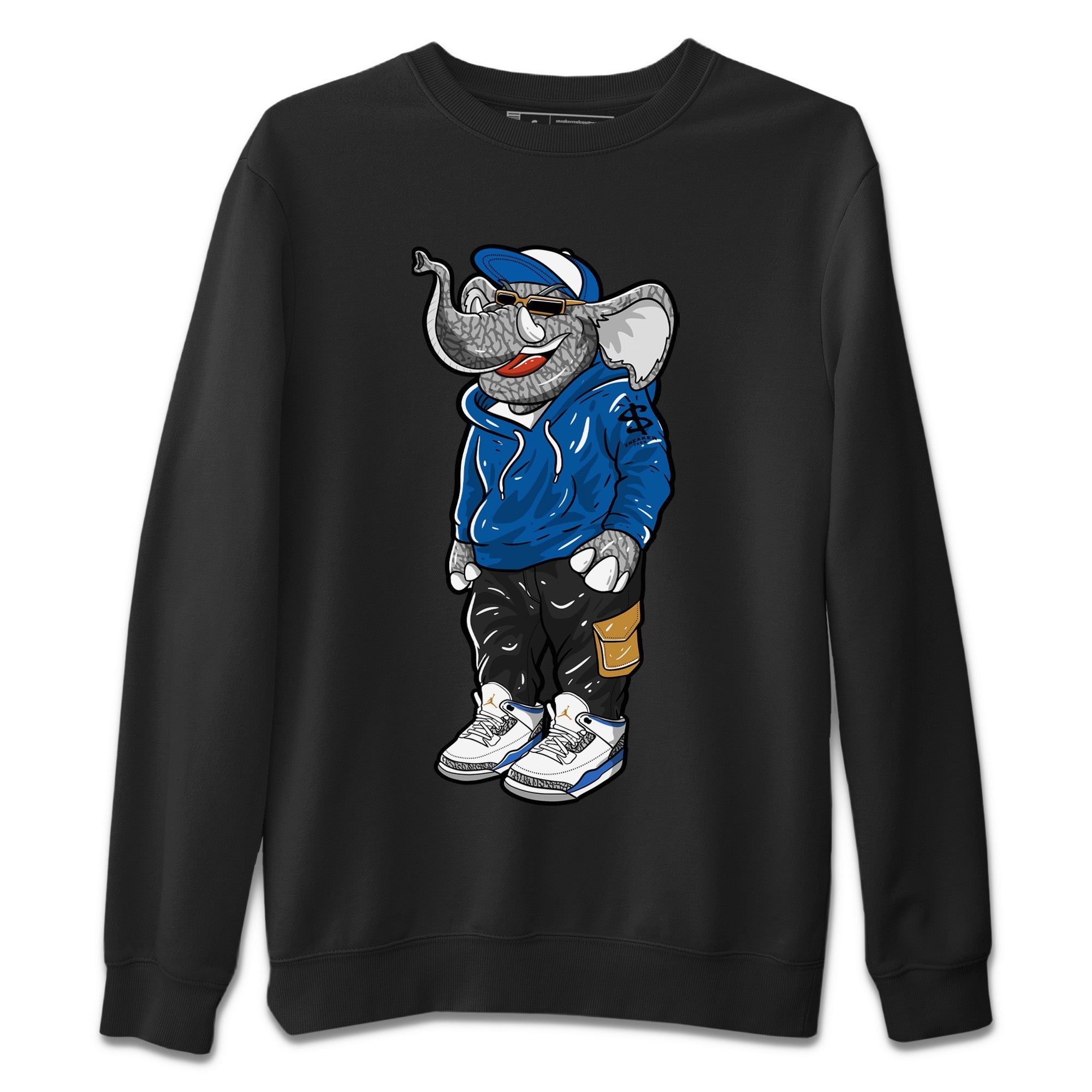 Air Jordan 3 Wizards Sneaker Match Tees Sneakerhead Elephant Streetwear Sneaker Shirt Air Jordan 3 Retro Wizards Sneaker Release Tees Unisex Shirts Black 2