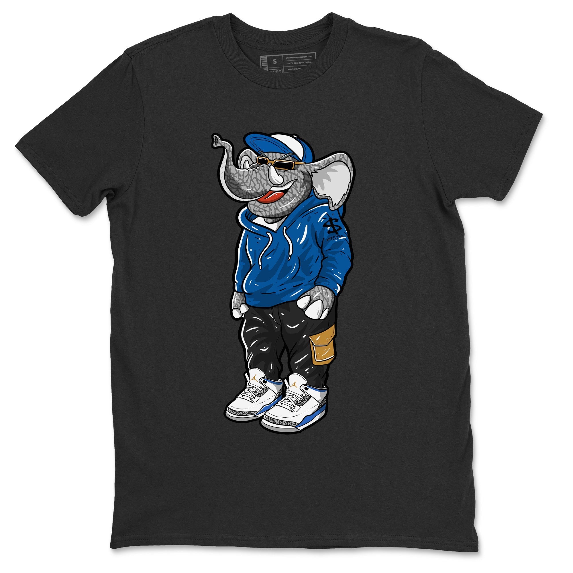 Air Jordan 3 Wizards Sneaker Match Tees Sneakerhead Elephant Streetwear Sneaker Shirt Air Jordan 3 Retro Wizards Sneaker Release Tees Unisex Shirts Black 2