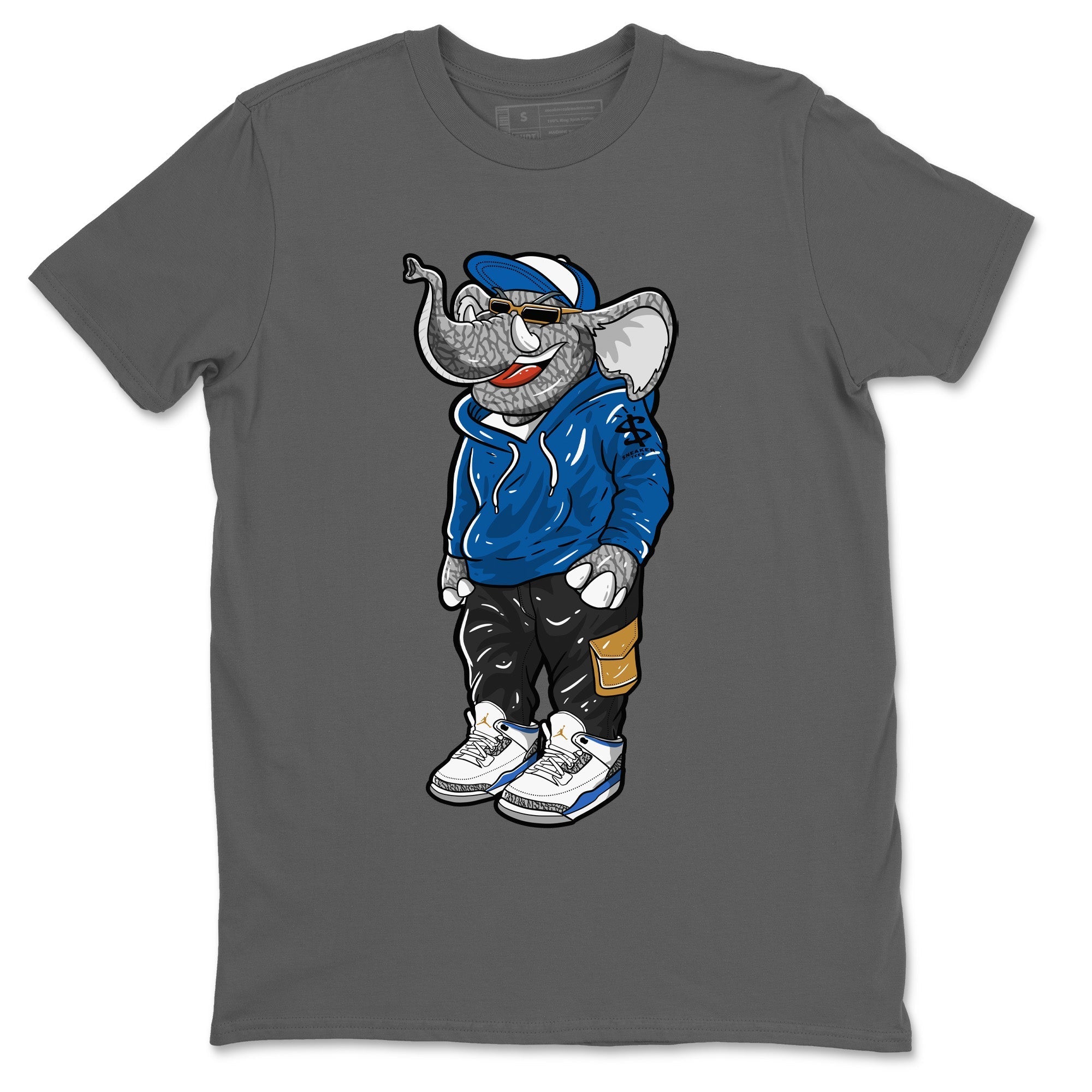 Air Jordan 3 Wizards Sneaker Match Tees Sneakerhead Elephant Streetwear Sneaker Shirt Air Jordan 3 Retro Wizards Sneaker Release Tees Unisex Shirts Cool Grey 2